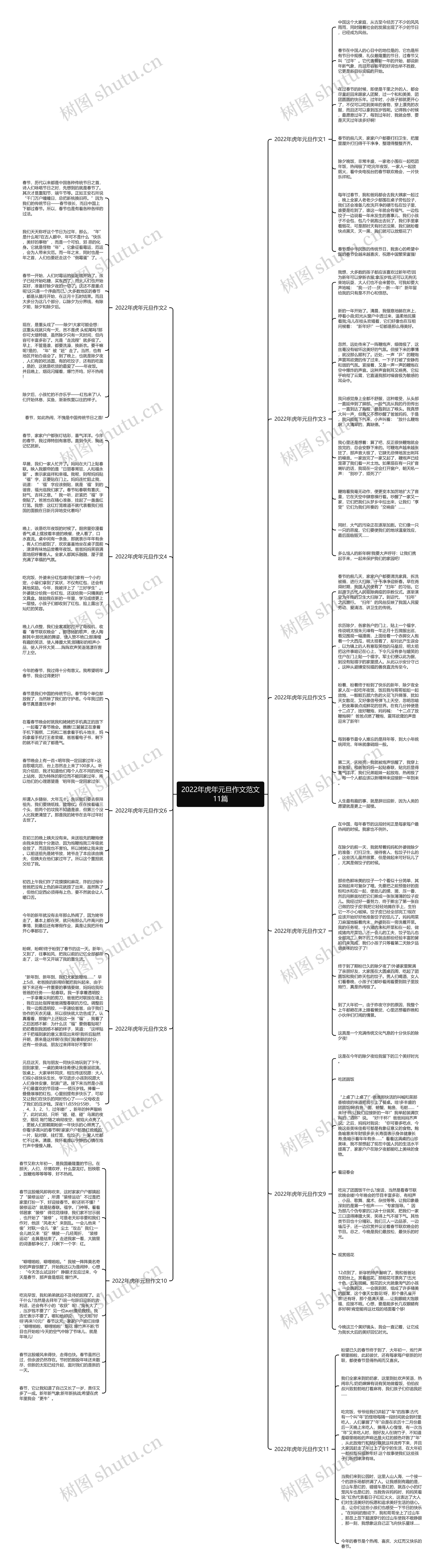 2022年虎年元旦作文范文11篇思维导图