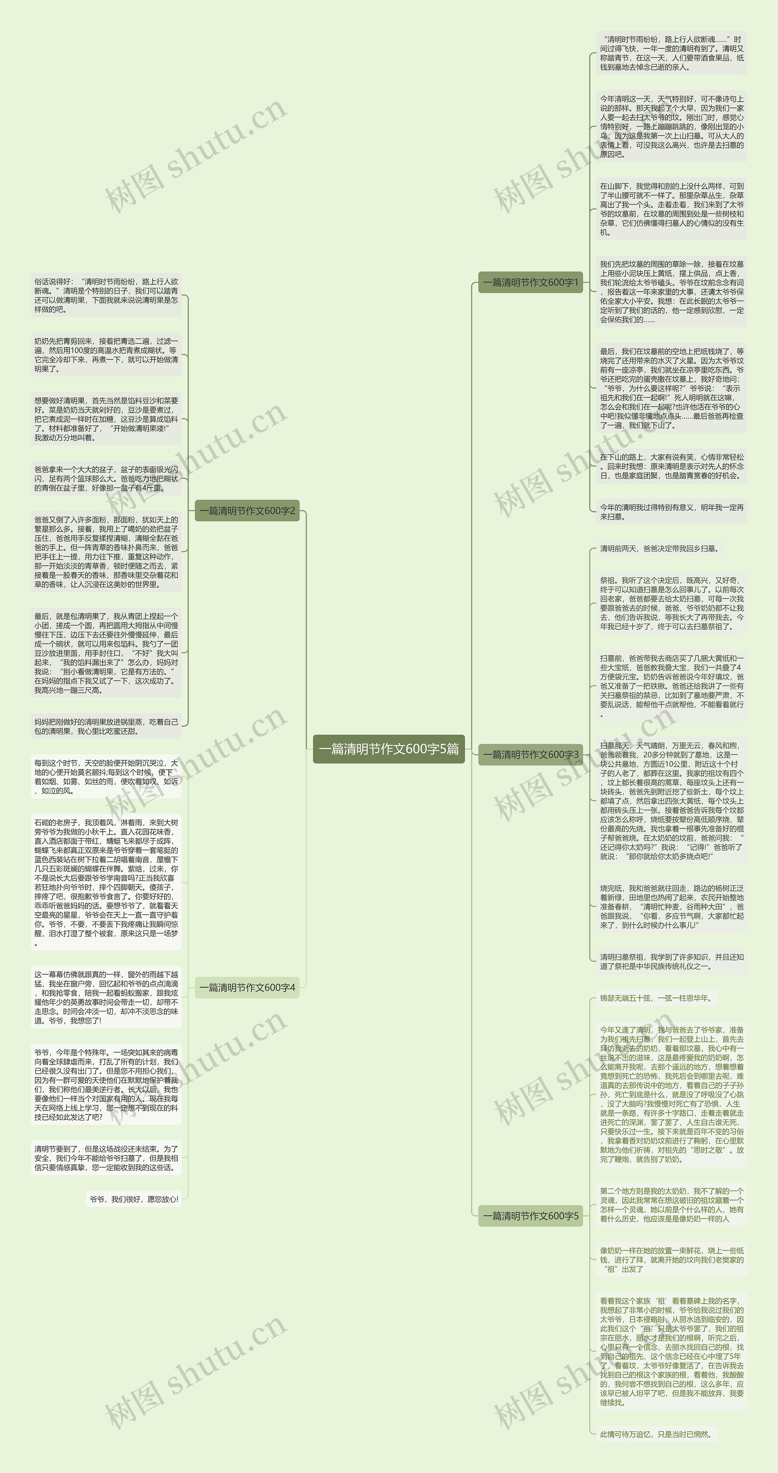 一篇清明节作文600字5篇思维导图