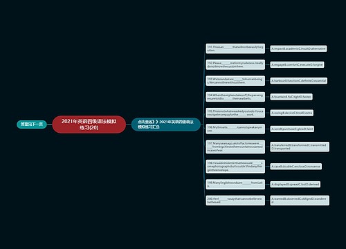 2021年英语四级语法模拟练习(20)