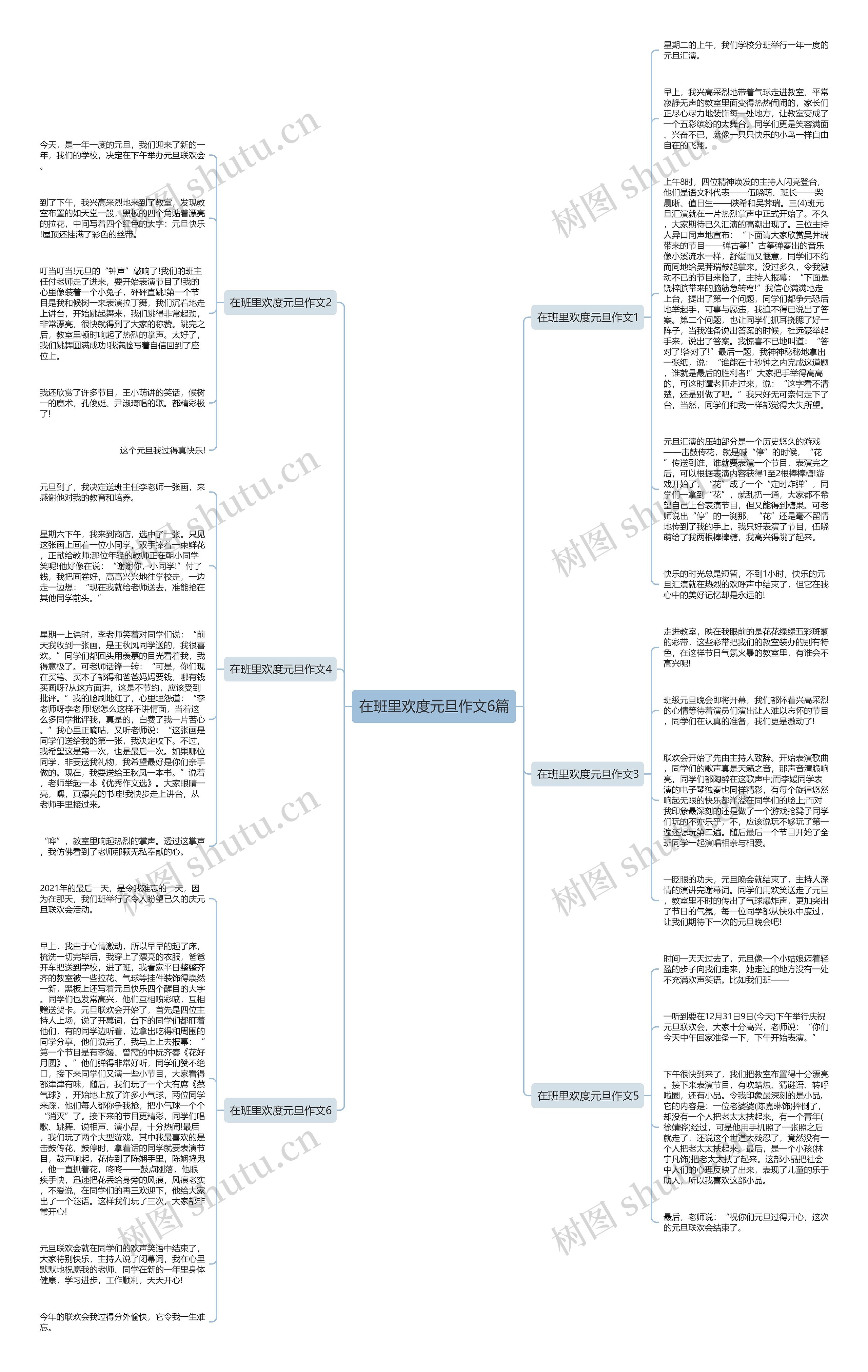 在班里欢度元旦作文6篇思维导图