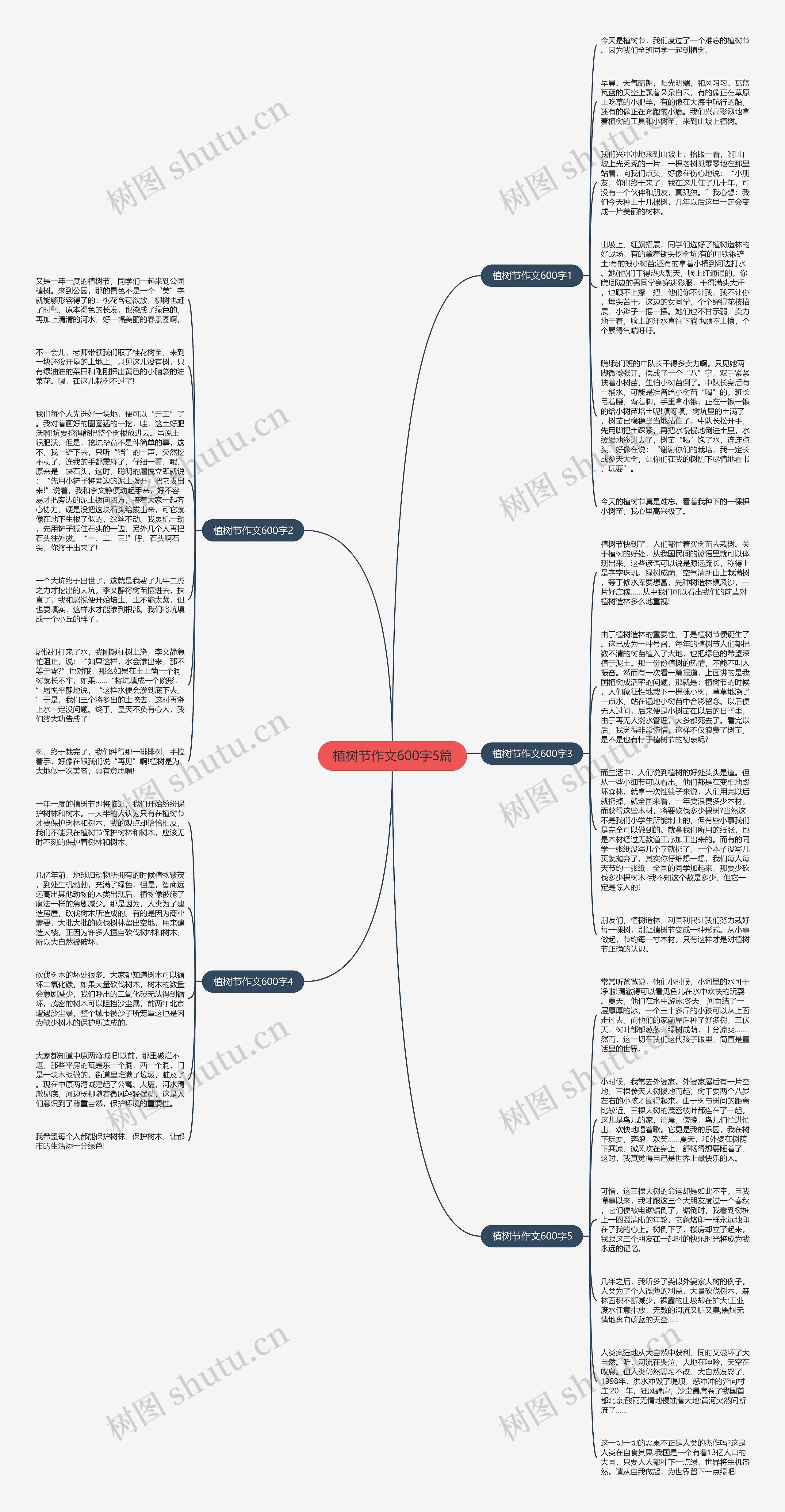 植树节作文600字5篇思维导图