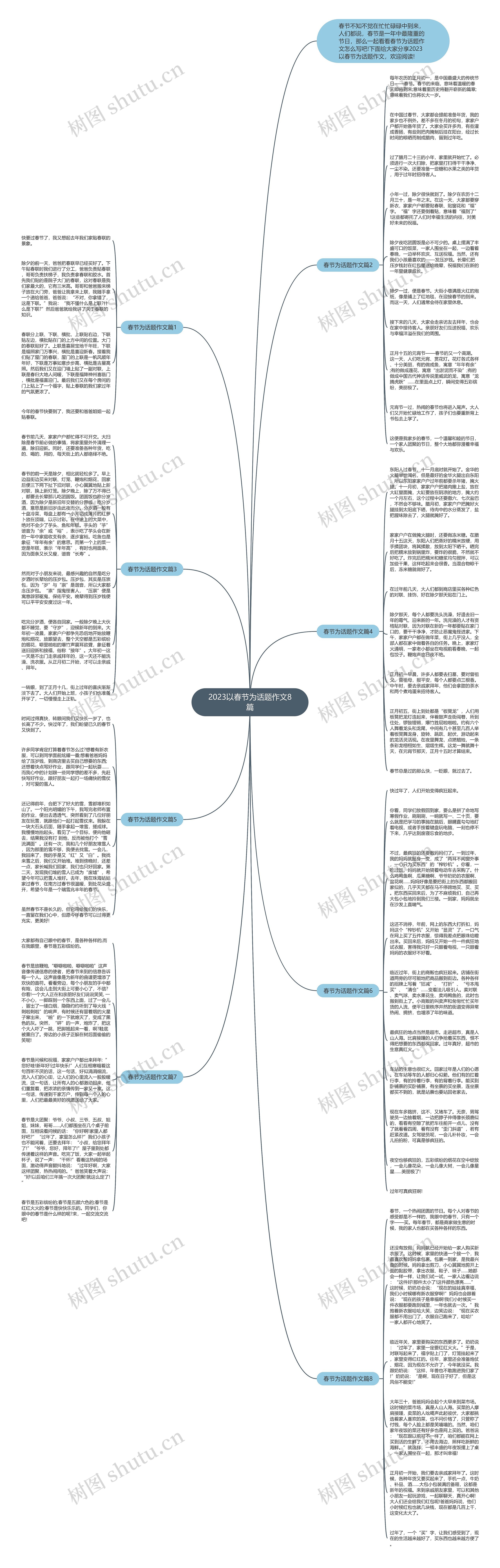 2023以春节为话题作文8篇思维导图
