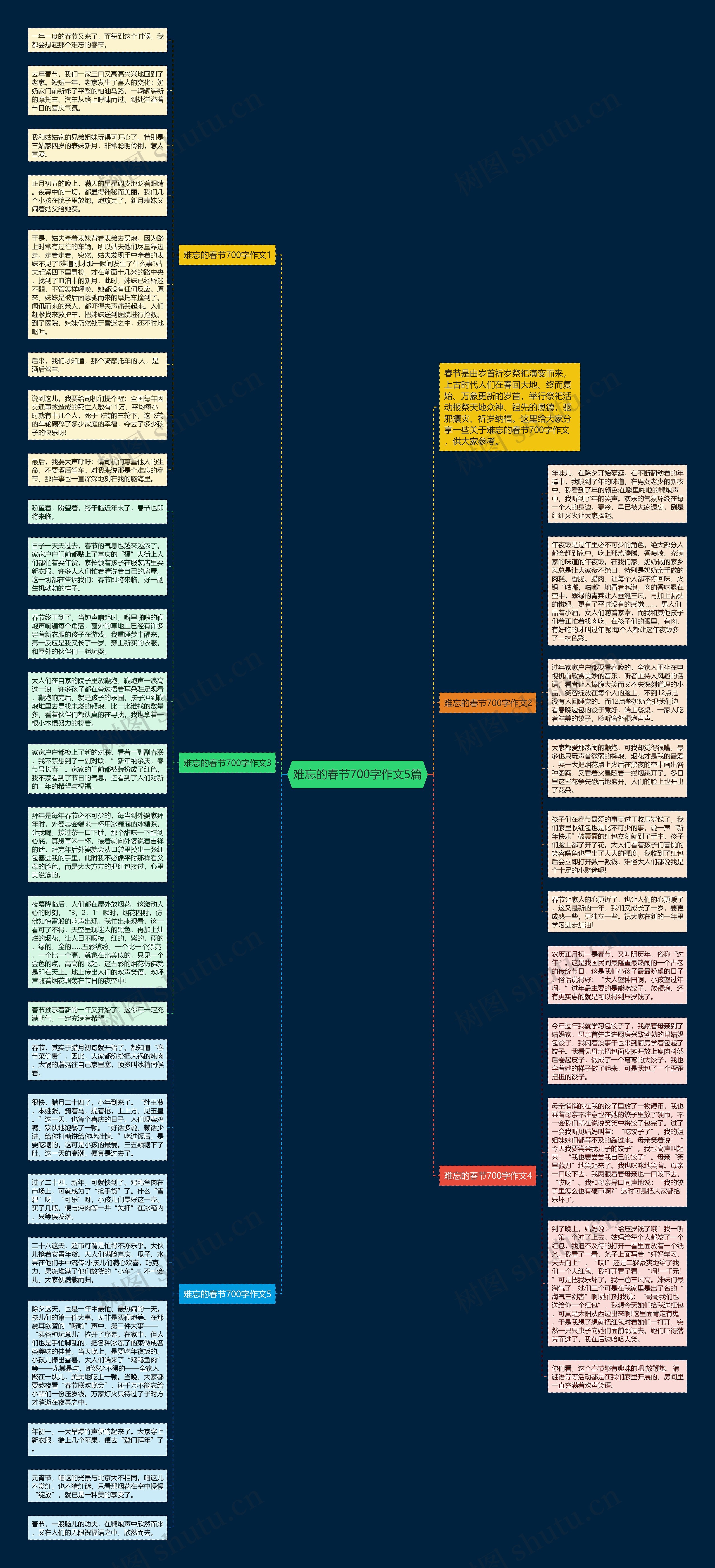 难忘的春节700字作文5篇思维导图
