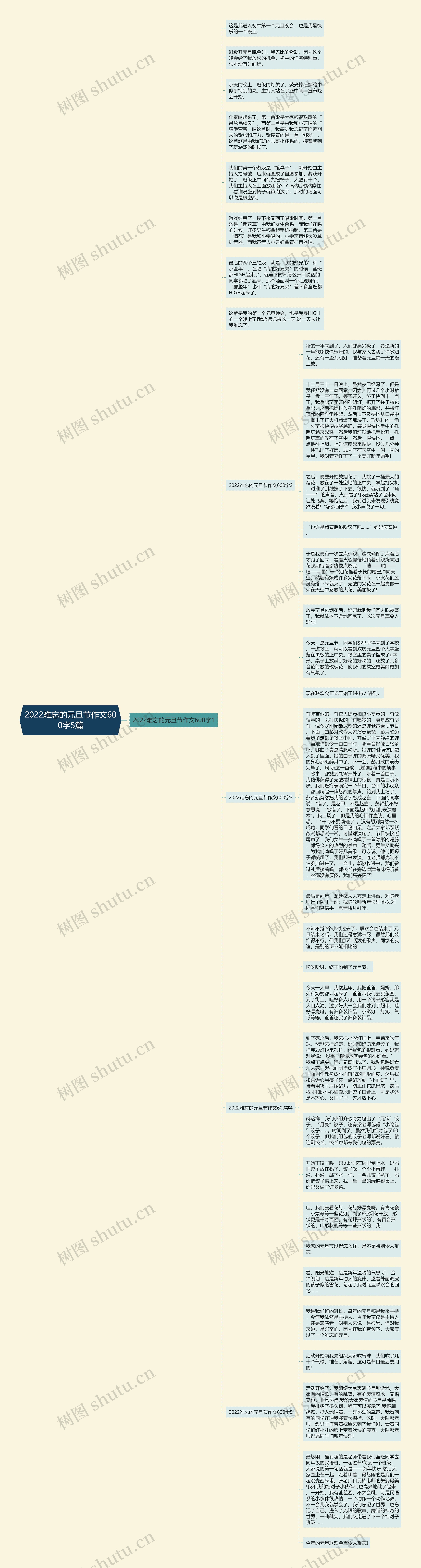 2022难忘的元旦节作文600字5篇思维导图