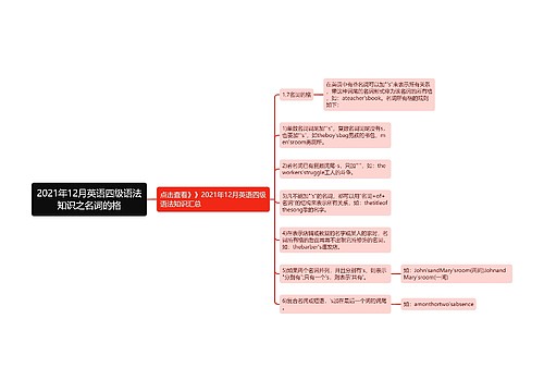 2021年12月英语四级语法知识之名词的格