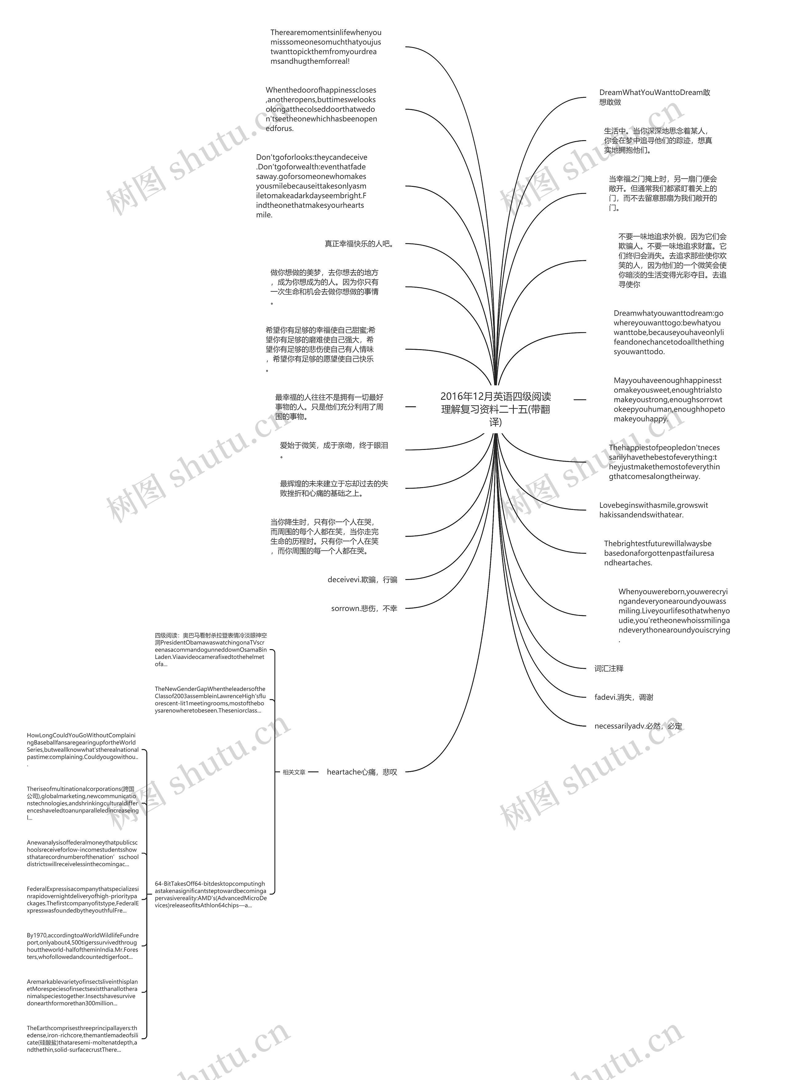 2016年12月英语四级阅读理解复习资料二十五(带翻译)思维导图