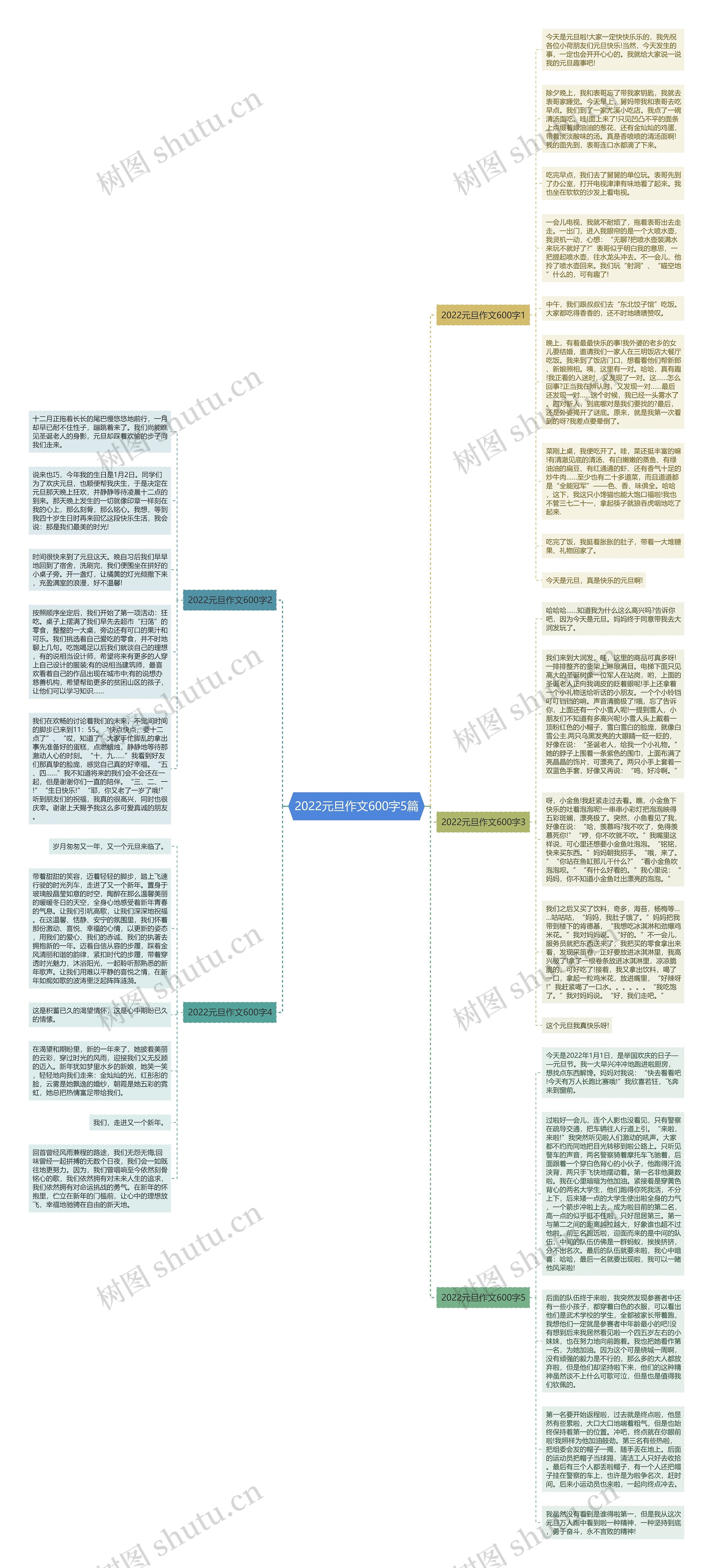 2022元旦作文600字5篇思维导图