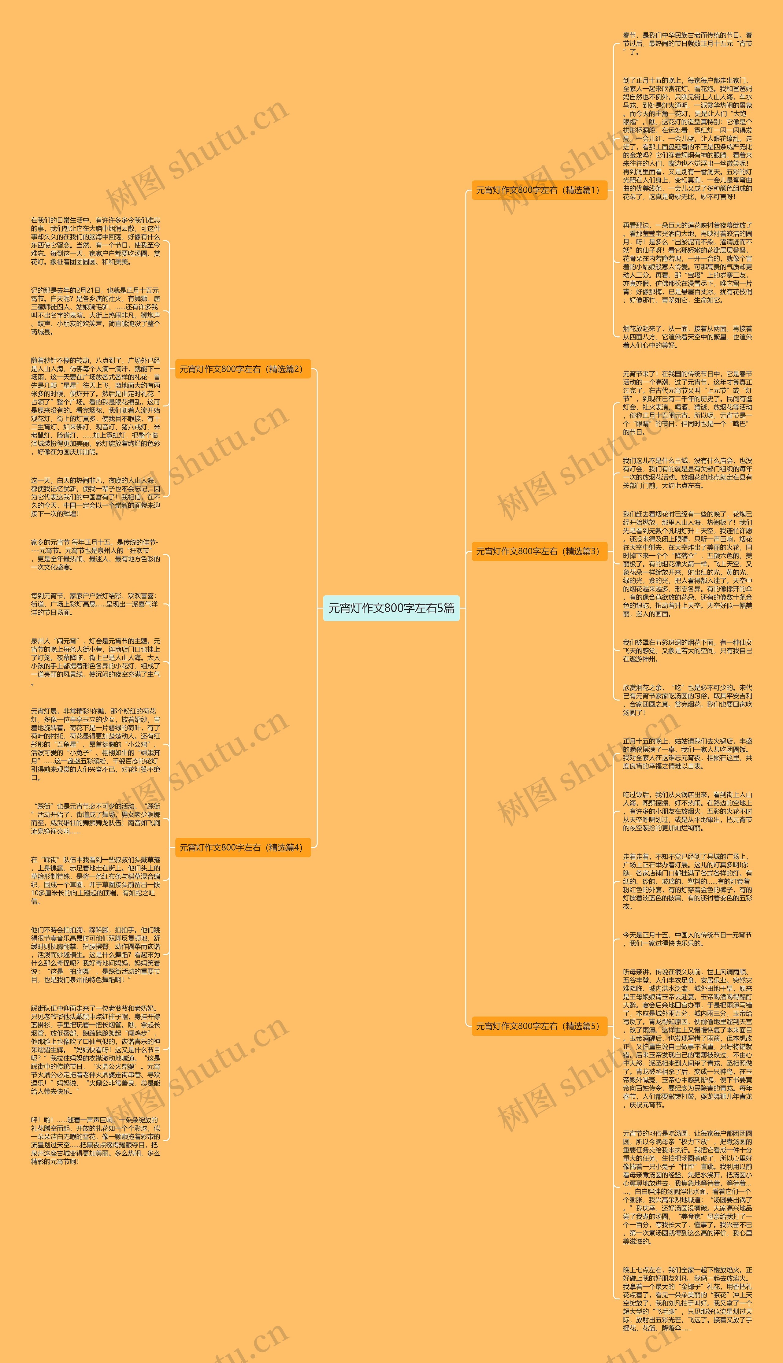 元宵灯作文800字左右5篇思维导图