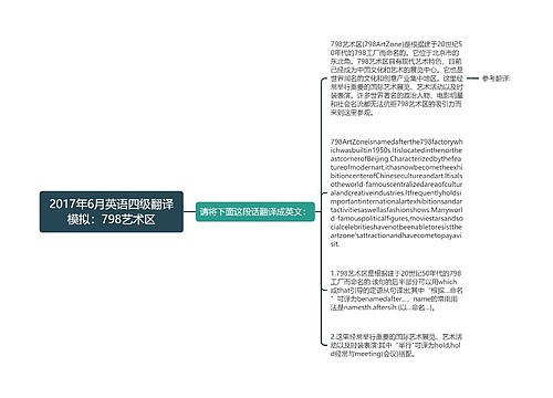 2017年6月英语四级翻译模拟：798艺术区