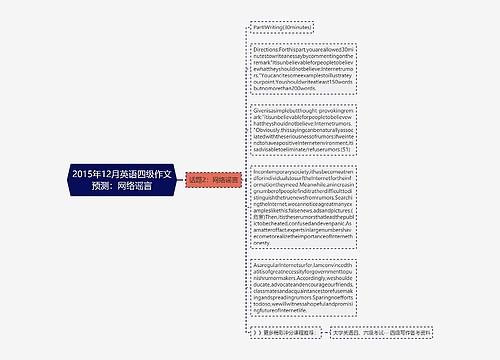 2015年12月英语四级作文预测：网络谣言