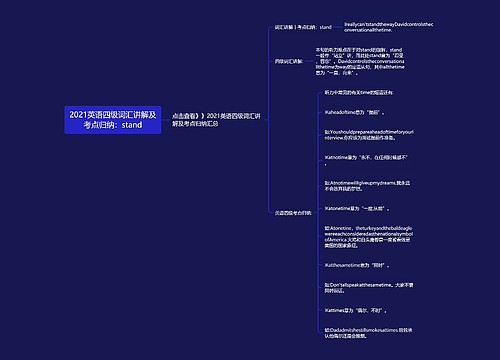 2021英语四级词汇讲解及考点归纳：stand