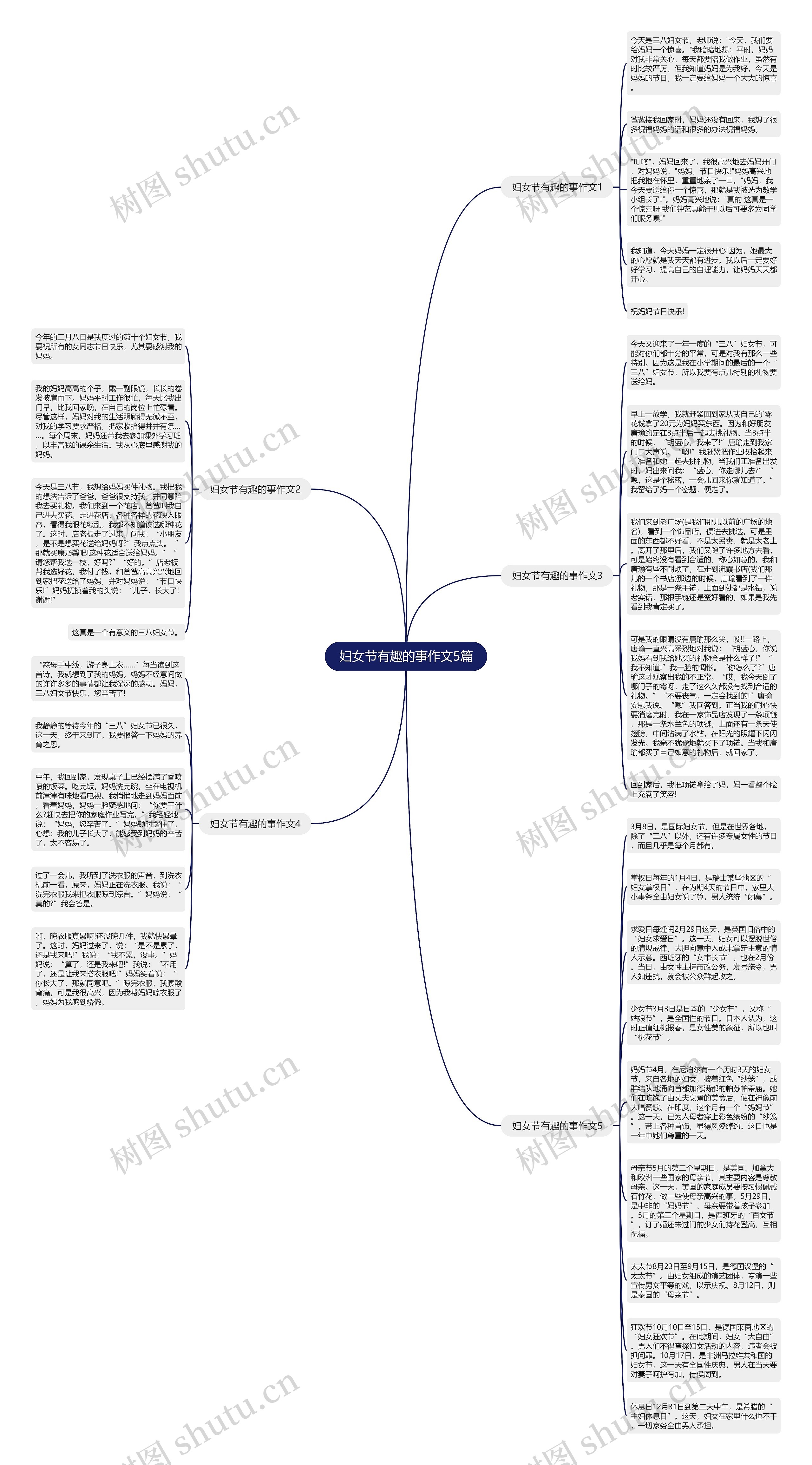 妇女节有趣的事作文5篇思维导图