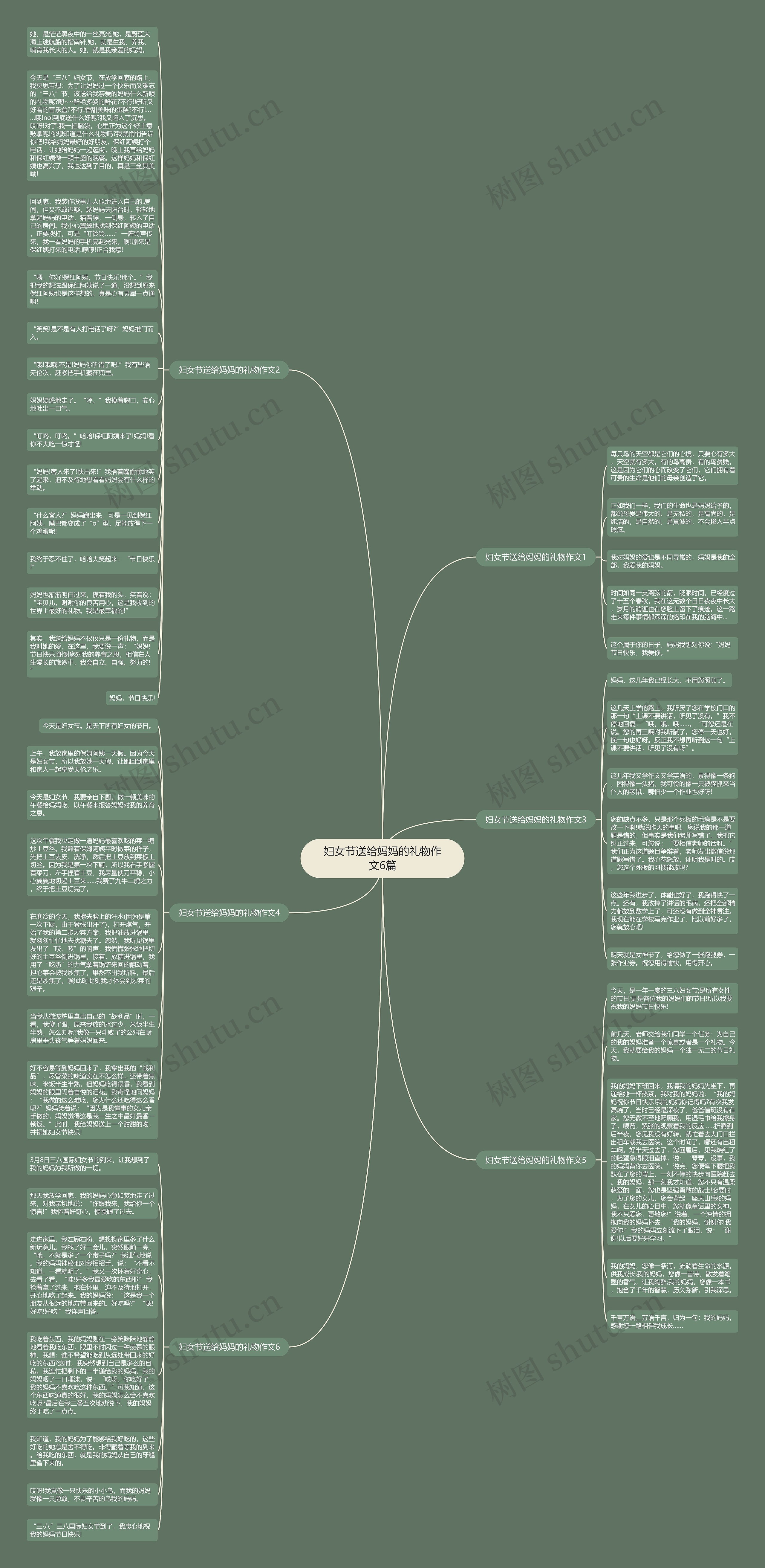 妇女节送给妈妈的礼物作文6篇思维导图