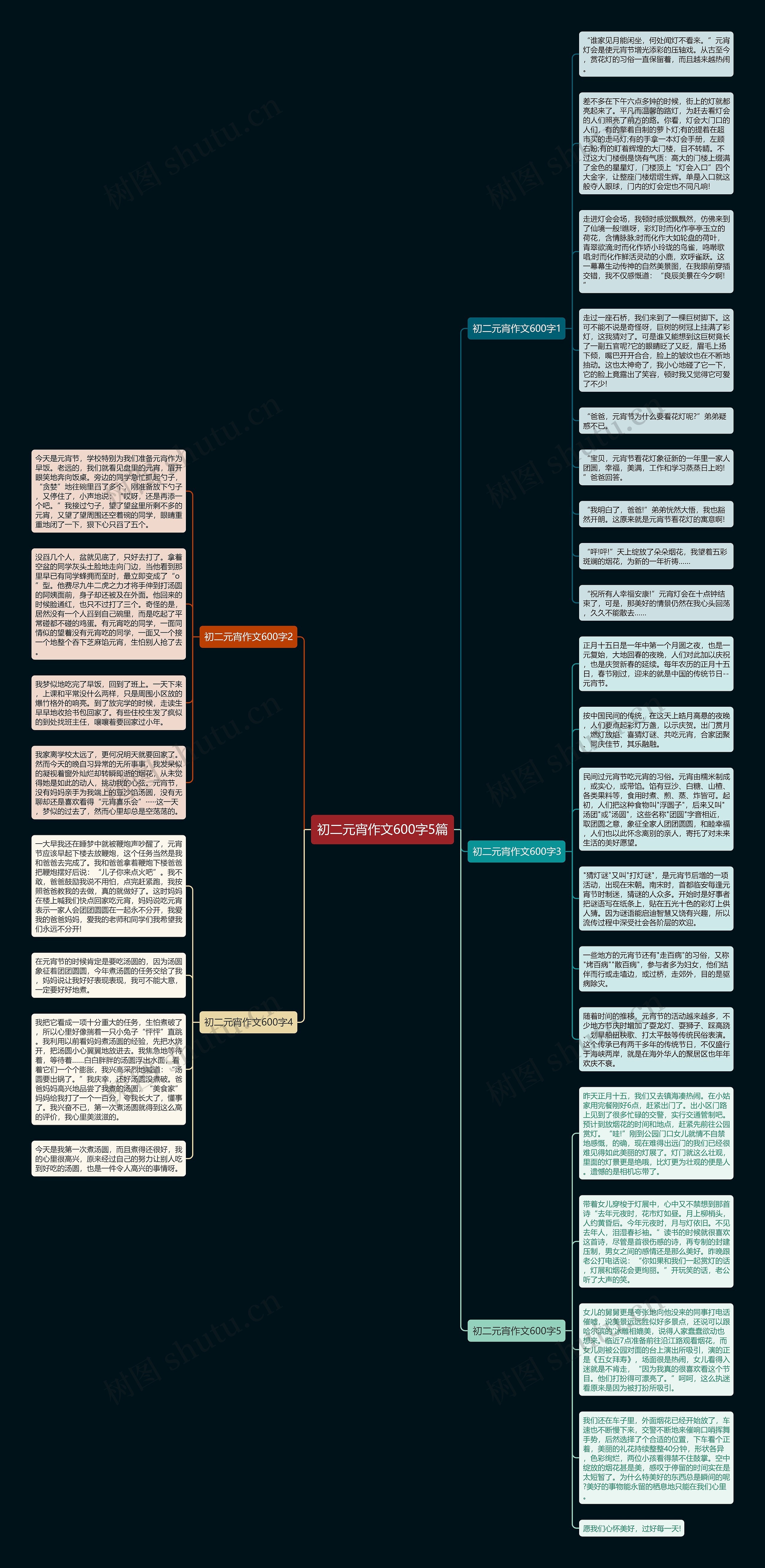 初二元宵作文600字5篇思维导图