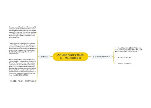 2016英语四级作文寒假练兵：学习与锻炼身体