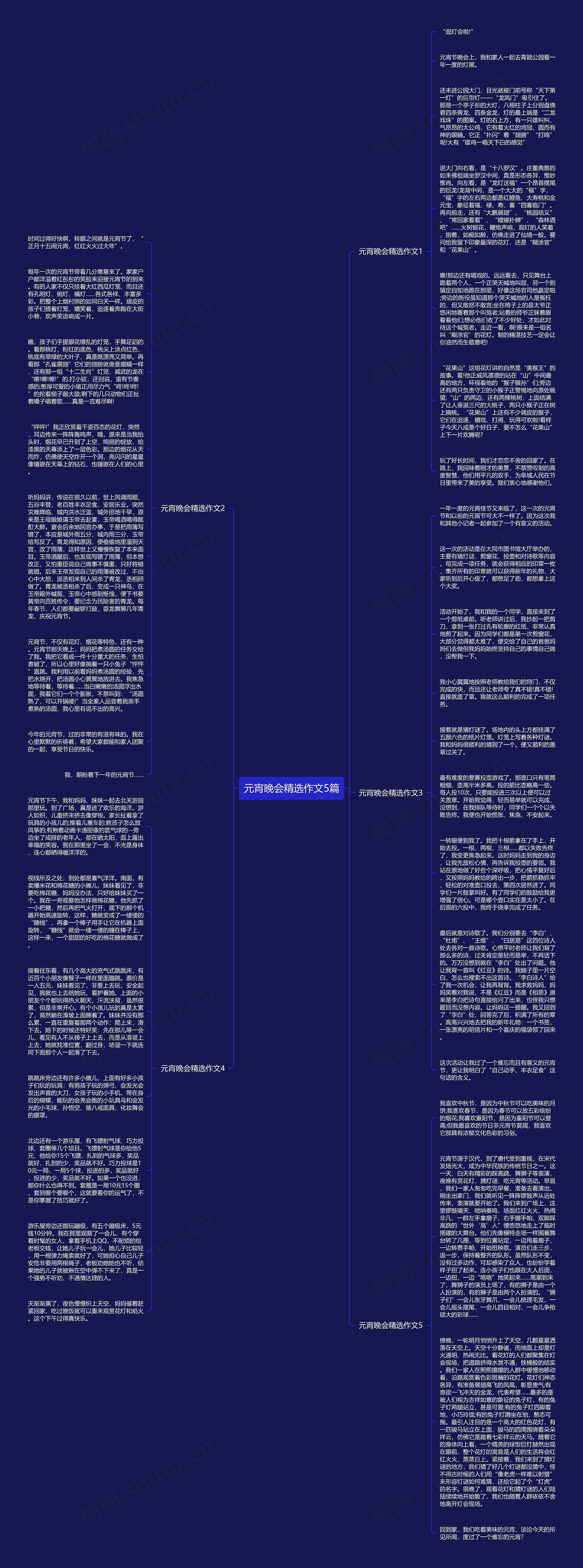 元宵晚会精选作文5篇思维导图