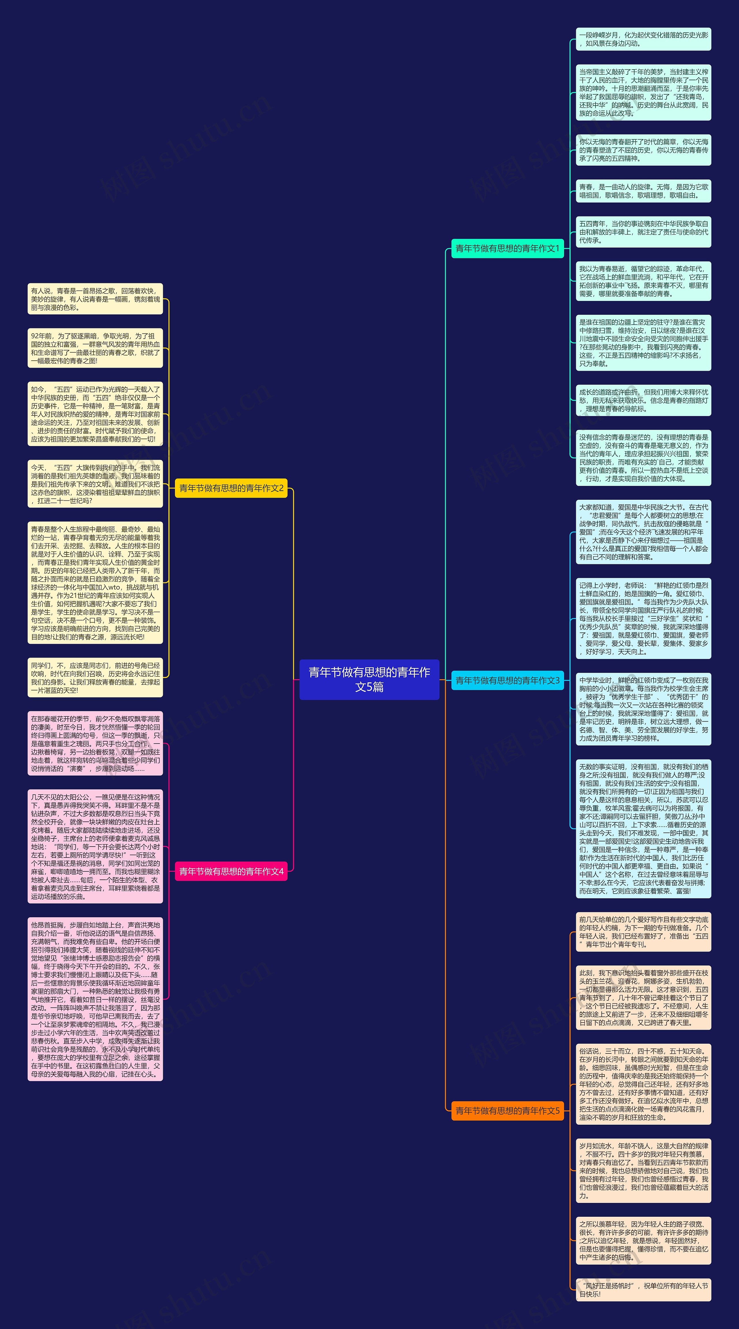 青年节做有思想的青年作文5篇思维导图