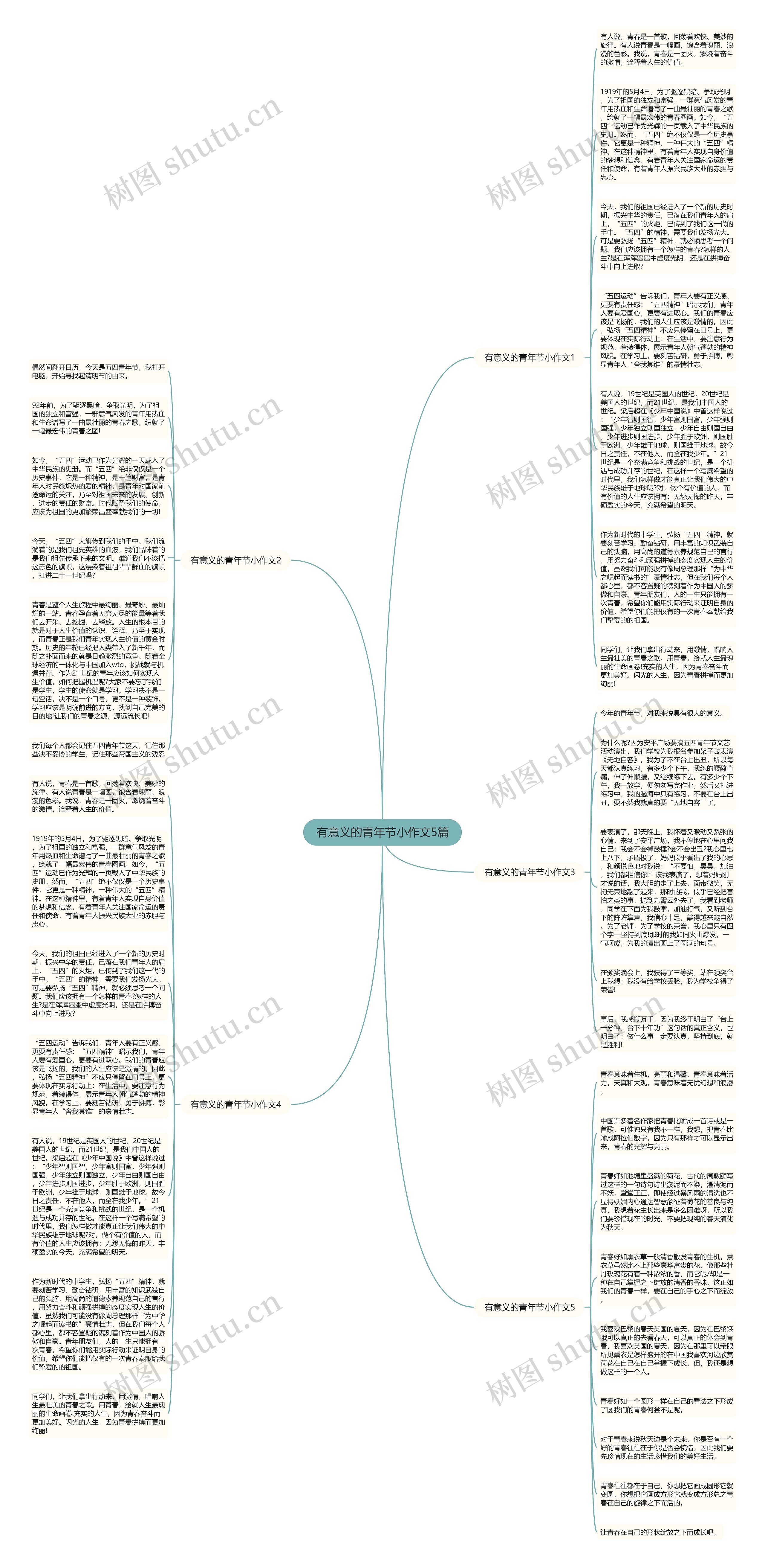 有意义的青年节小作文5篇思维导图