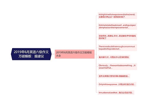 2019年6月英语六级作文万能模板：提建议