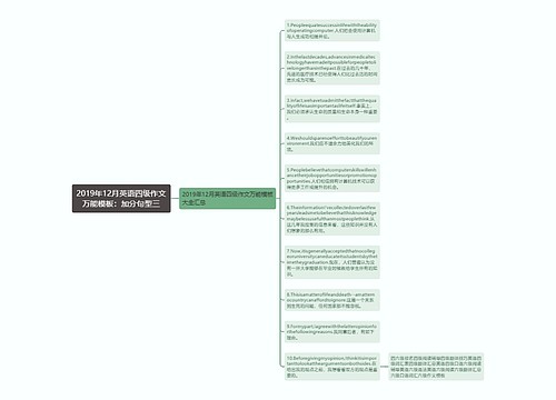 2019年12月英语四级作文万能模板：加分句型三