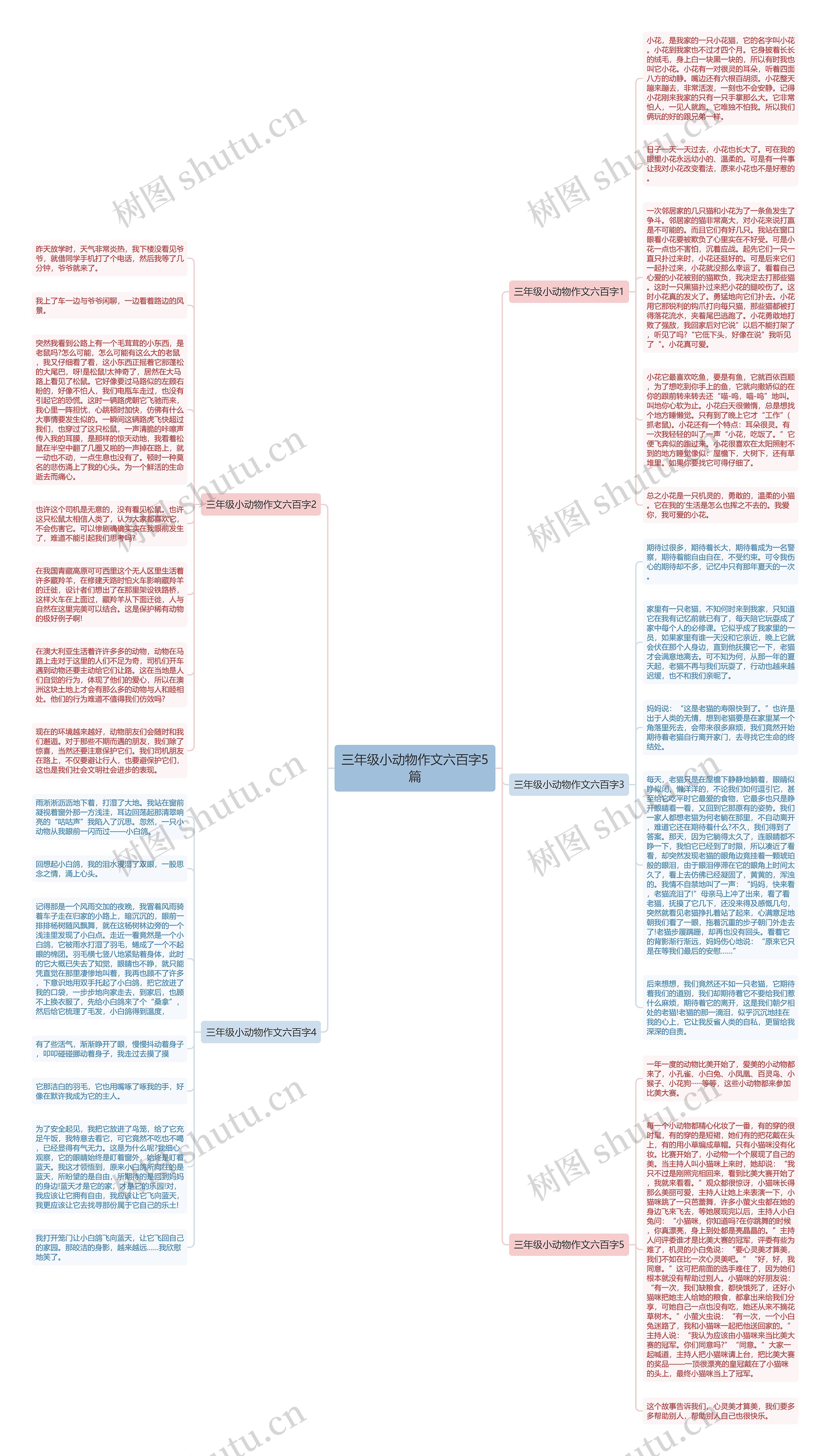 三年级小动物作文六百字5篇思维导图