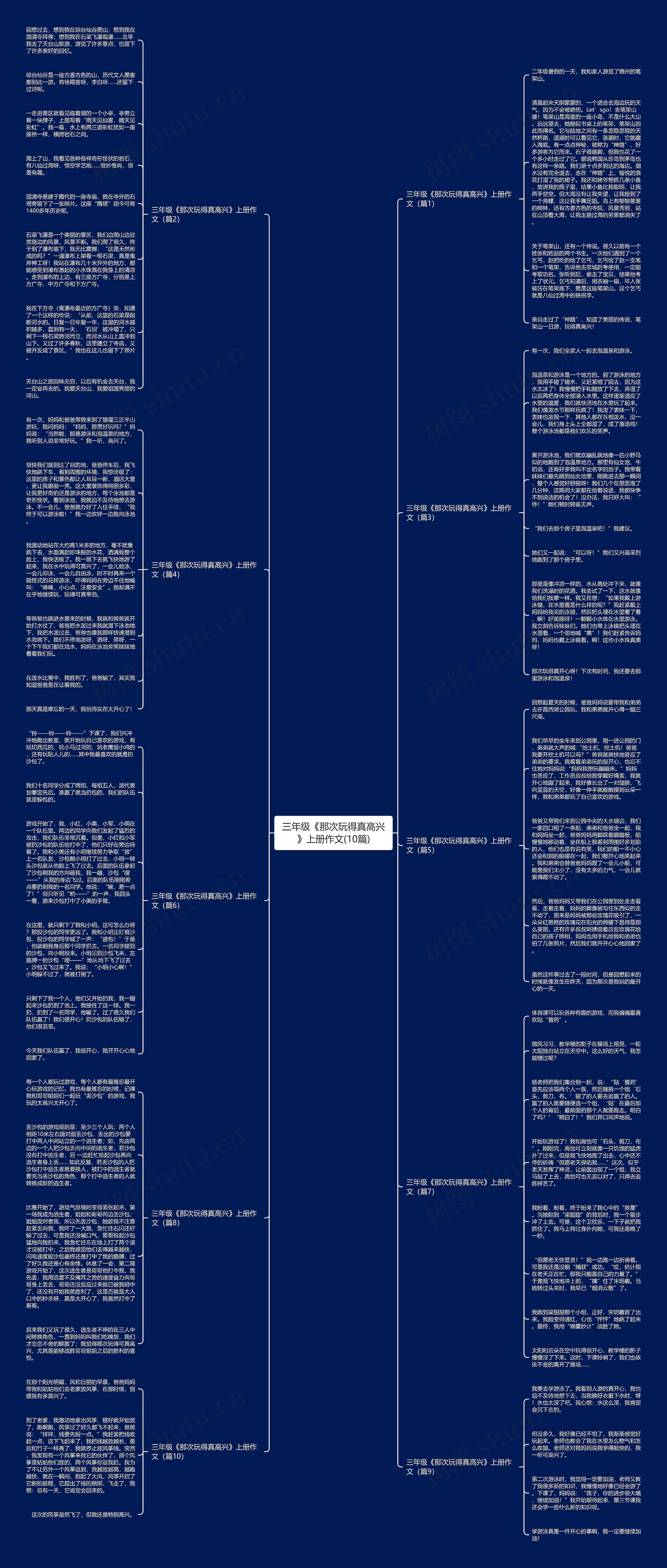 三年级《那次玩得真高兴》上册作文(10篇)思维导图