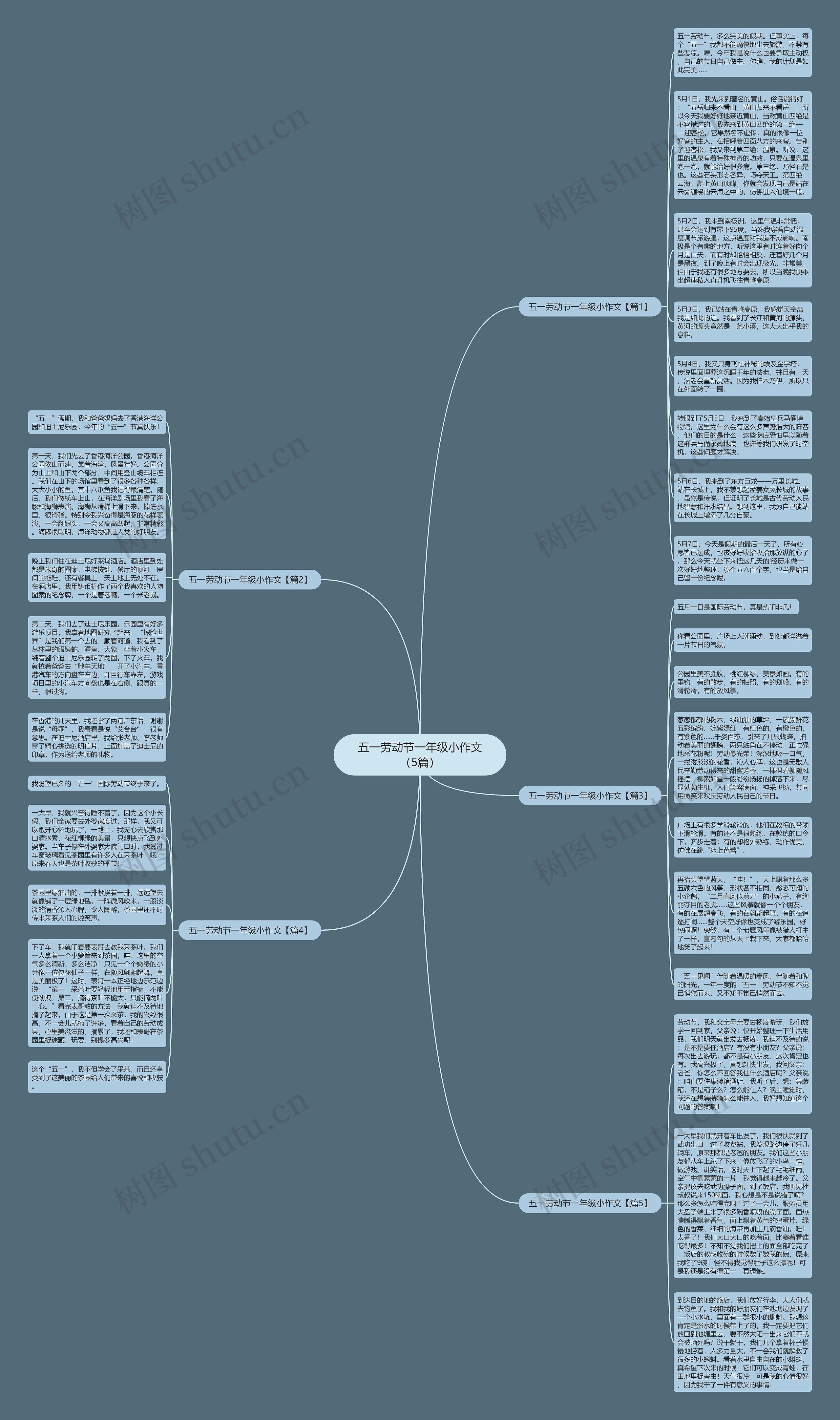 五一劳动节一年级小作文（5篇）思维导图