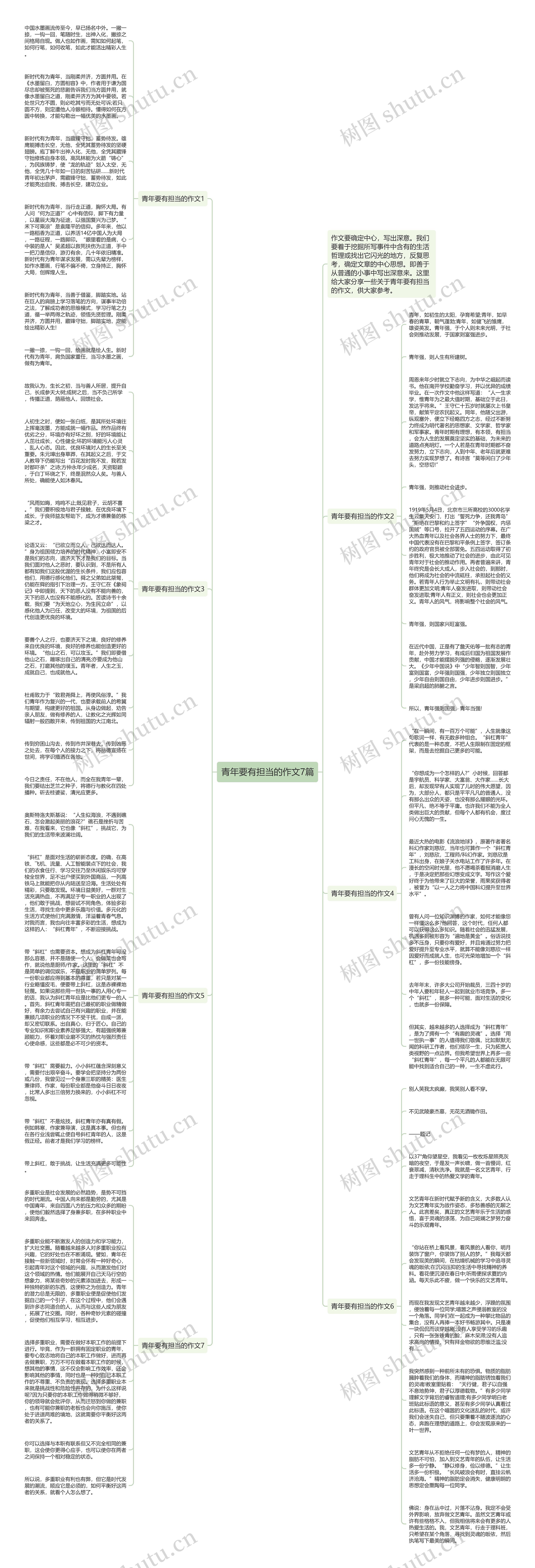 青年要有担当的作文7篇思维导图