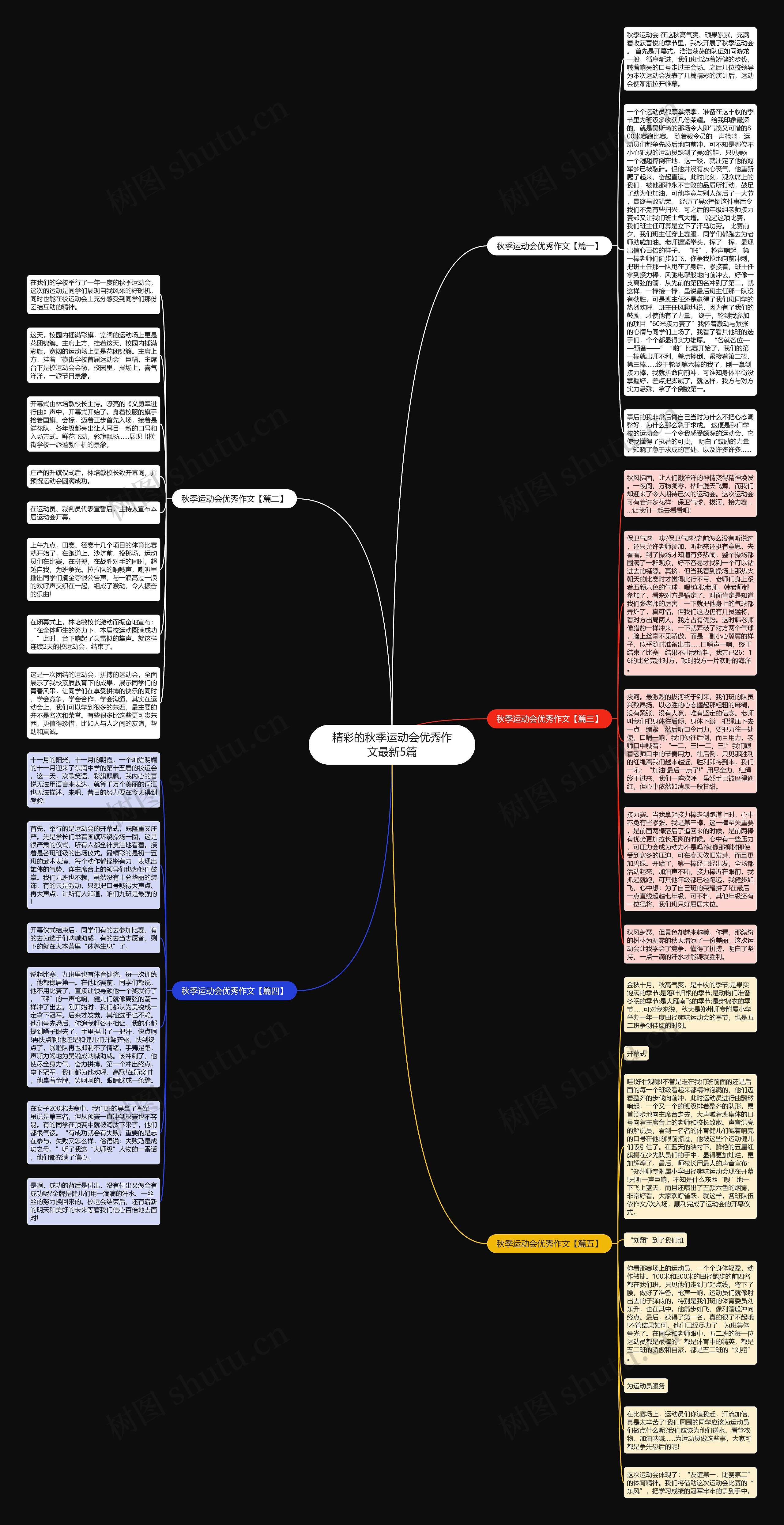 精彩的秋季运动会优秀作文最新5篇思维导图