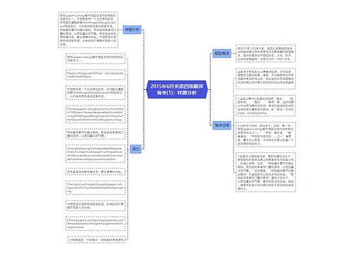 2015年6月英语四级翻译备考(1)：样题分析