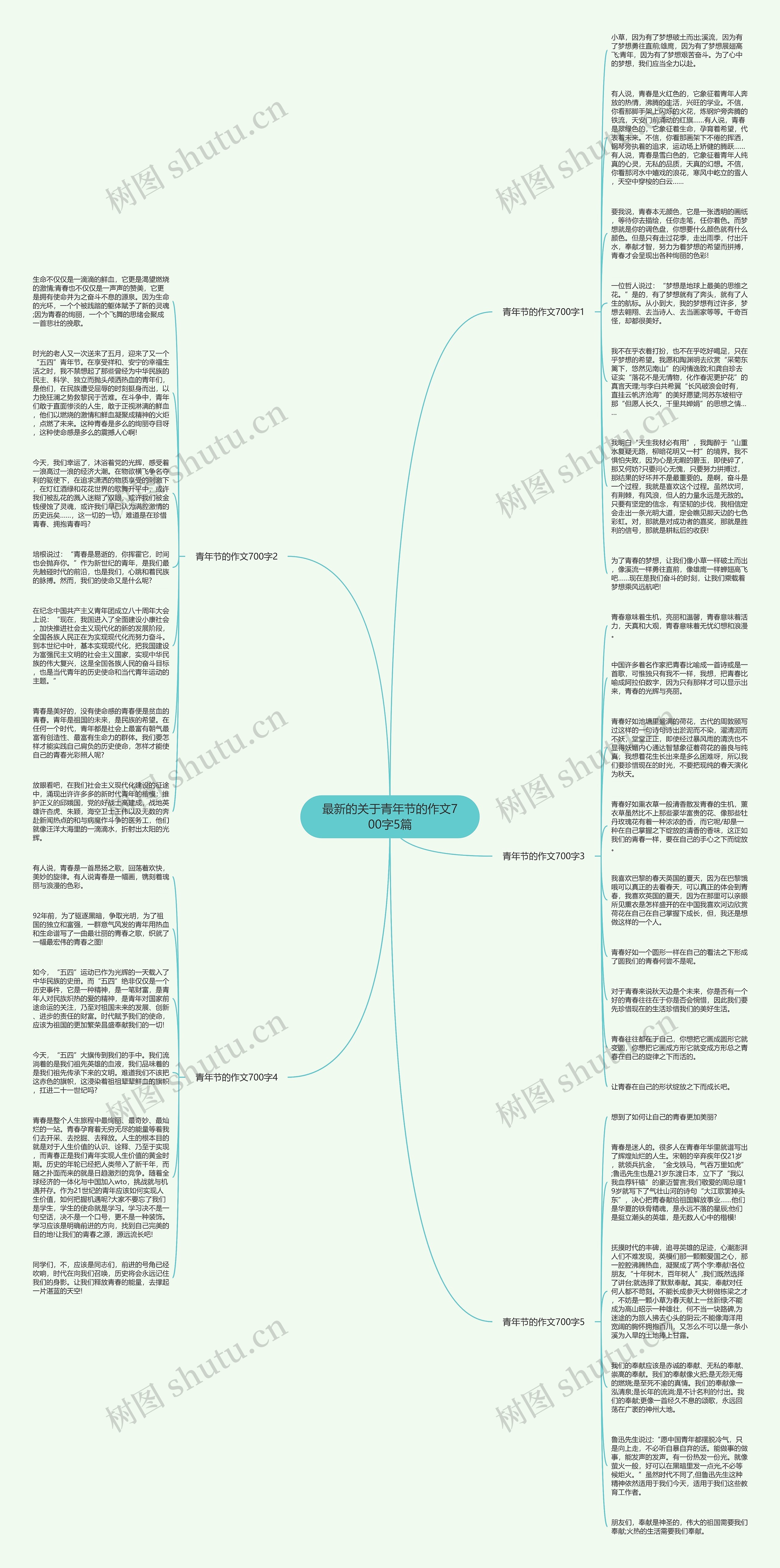 最新的关于青年节的作文700字5篇思维导图