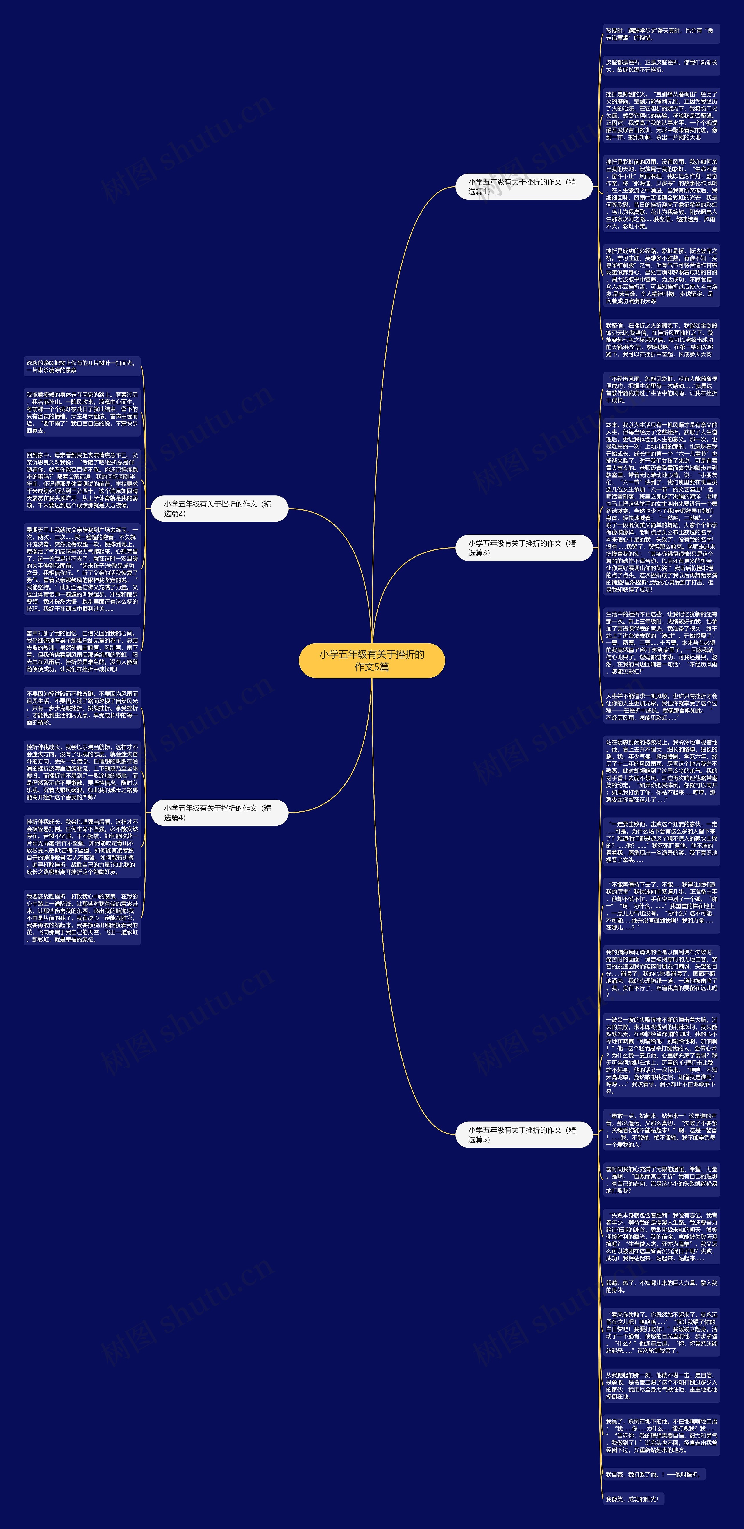 小学五年级有关于挫折的作文5篇思维导图