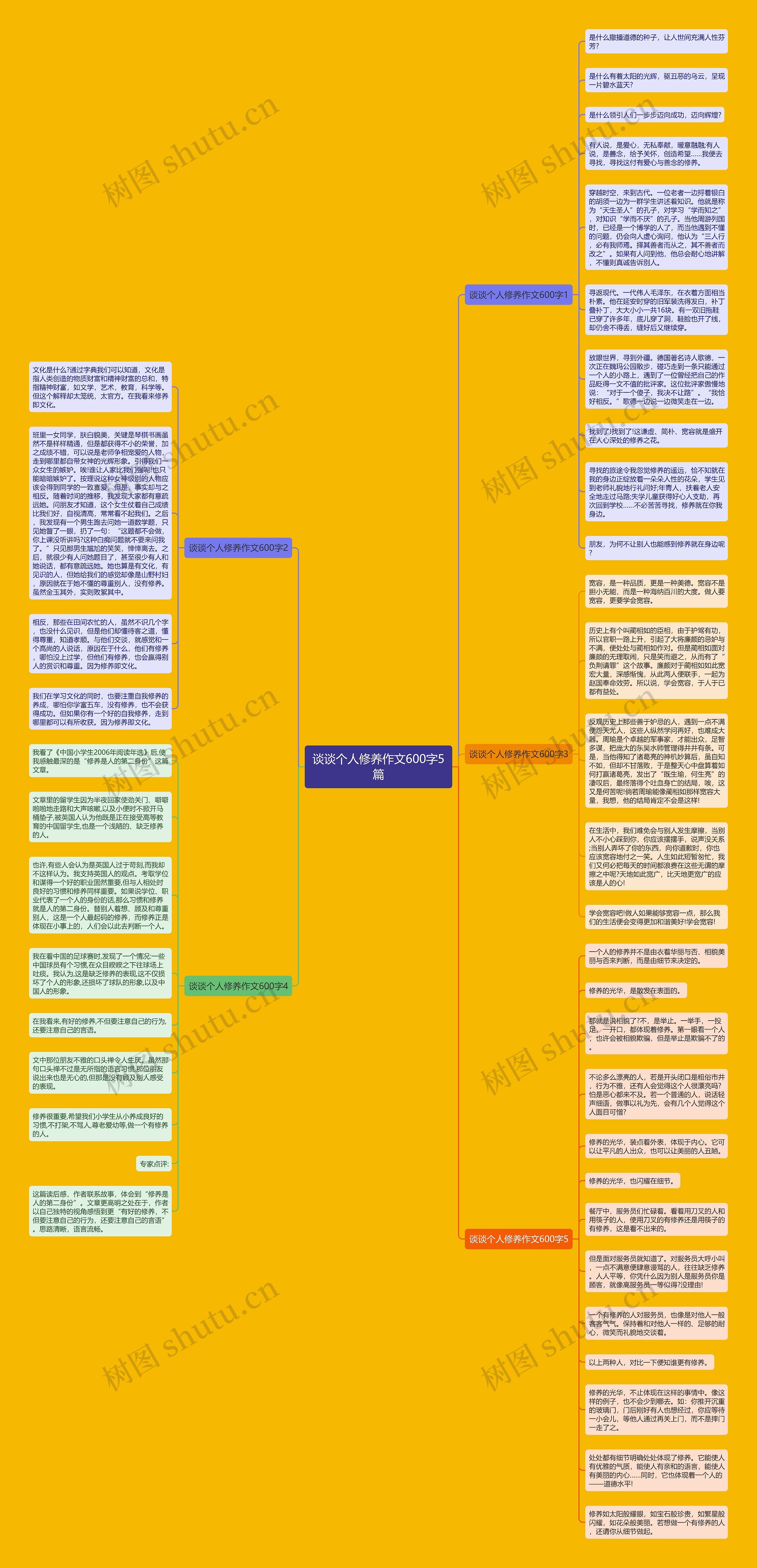 谈谈个人修养作文600字5篇思维导图