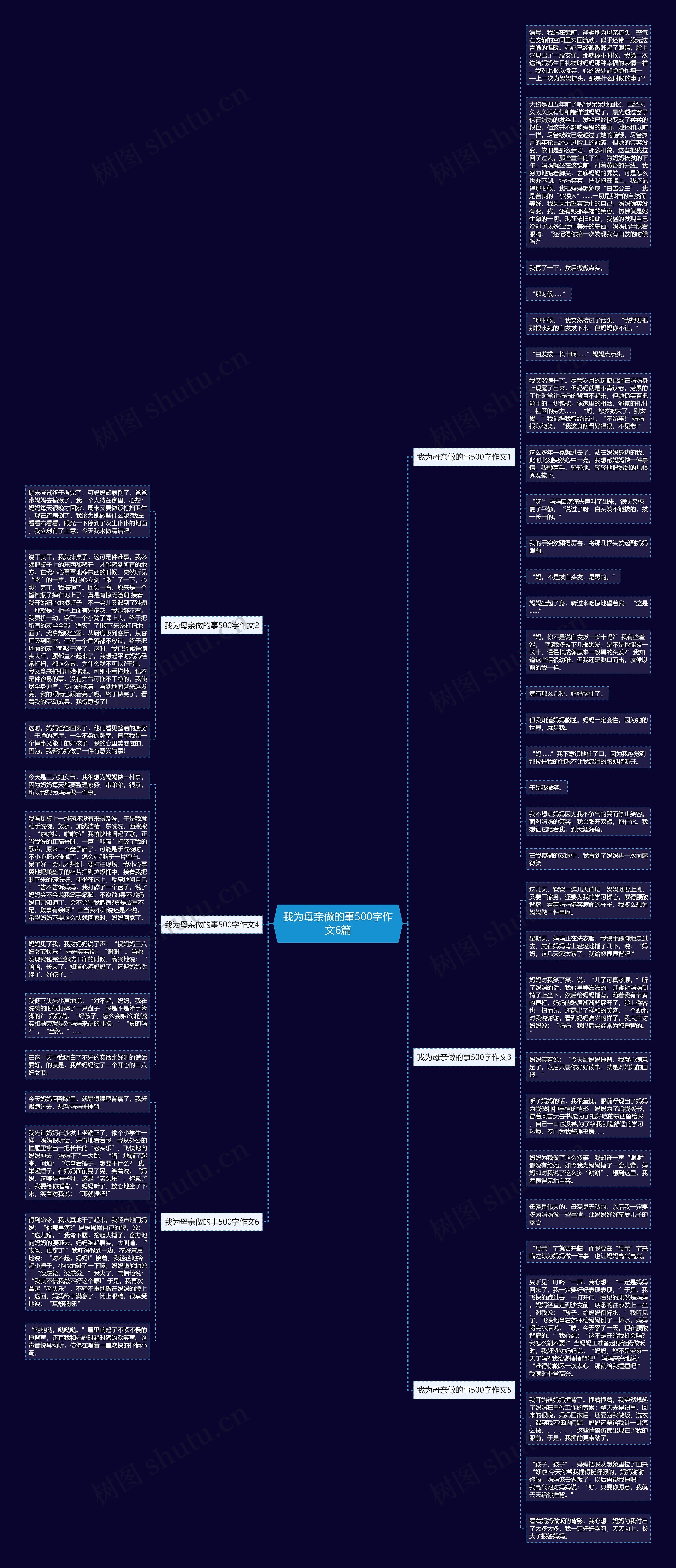 我为母亲做的事500字作文6篇思维导图