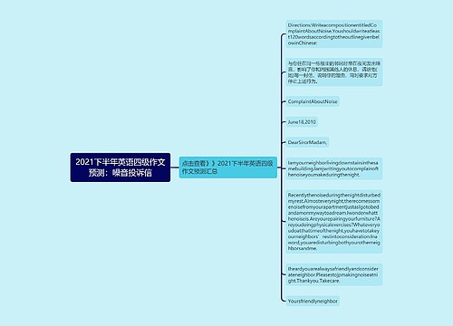 2021下半年英语四级作文预测：噪音投诉信