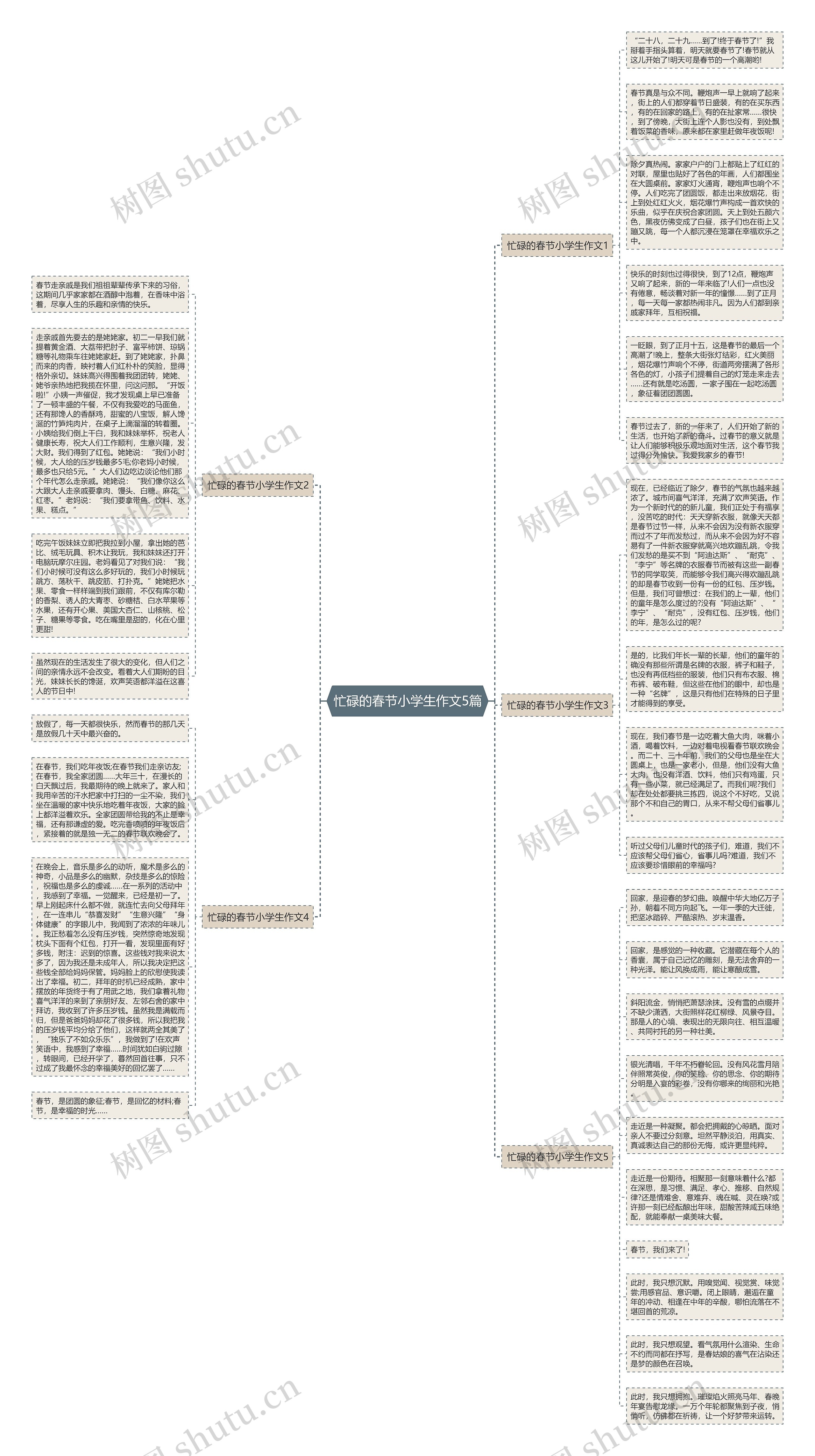 忙碌的春节小学生作文5篇思维导图