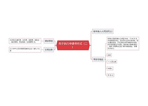 先于执行申请书样式（二）