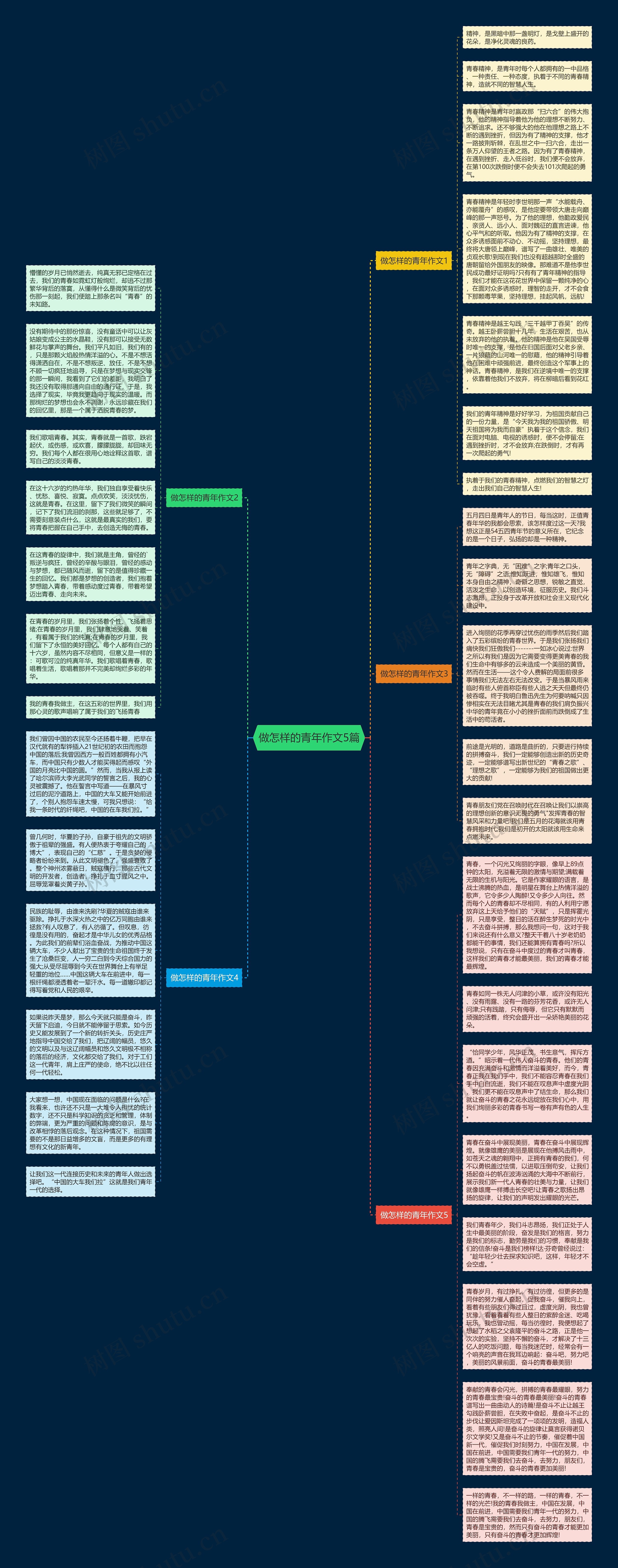 做怎样的青年作文5篇思维导图