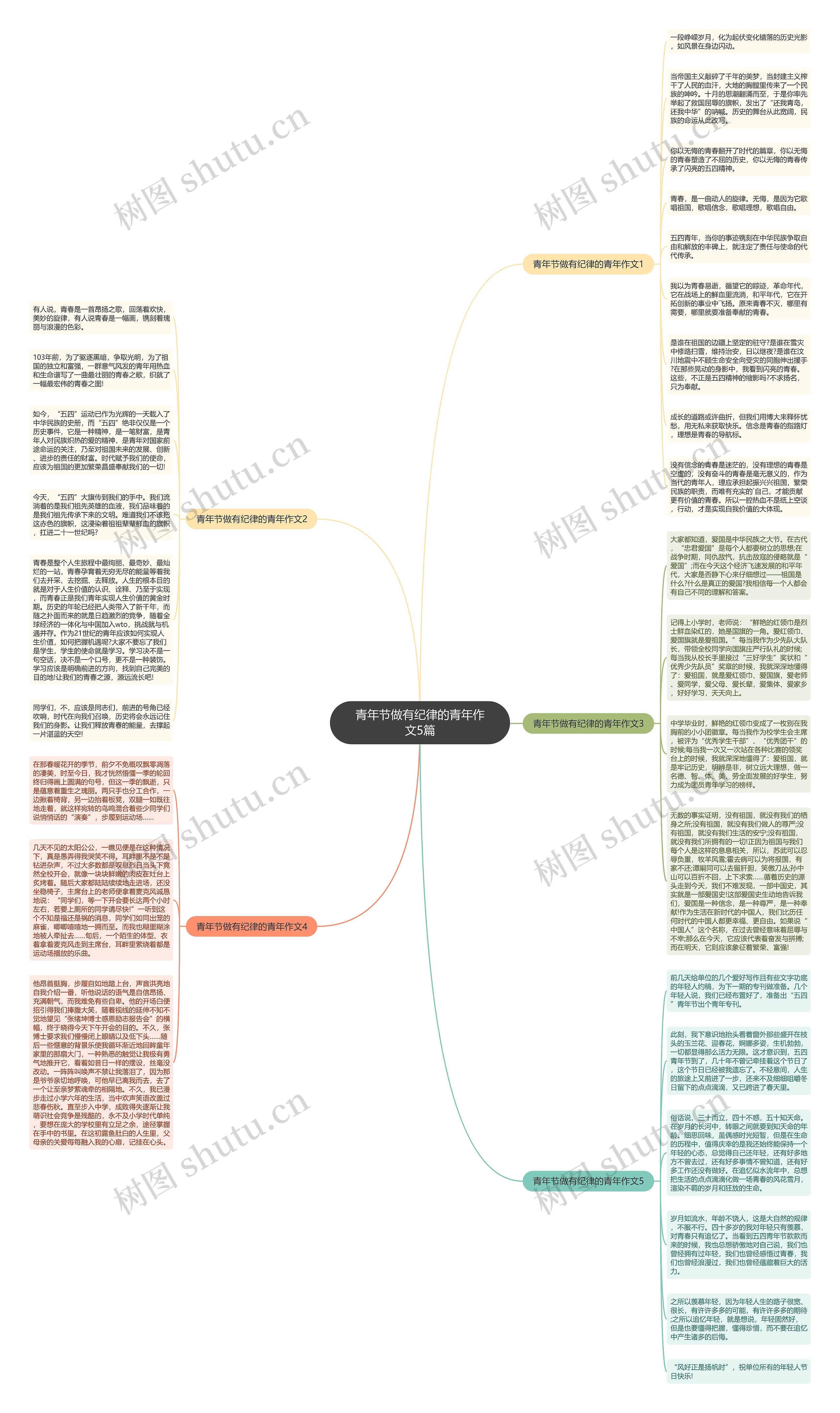 青年节做有纪律的青年作文5篇思维导图