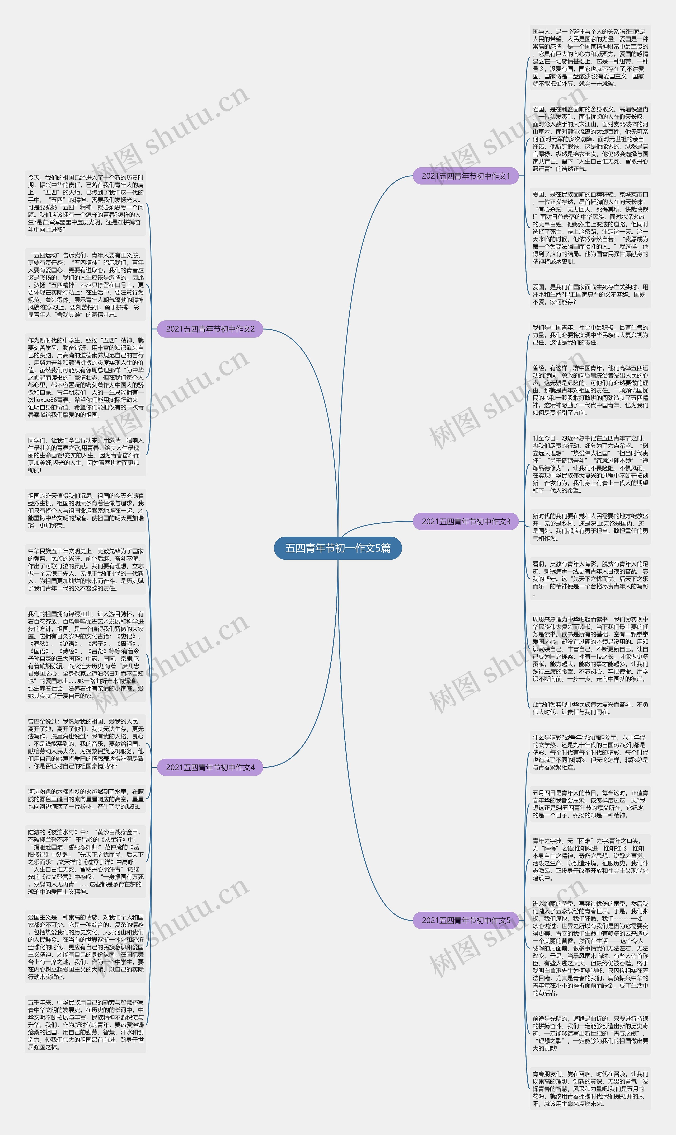 五四青年节初一作文5篇思维导图
