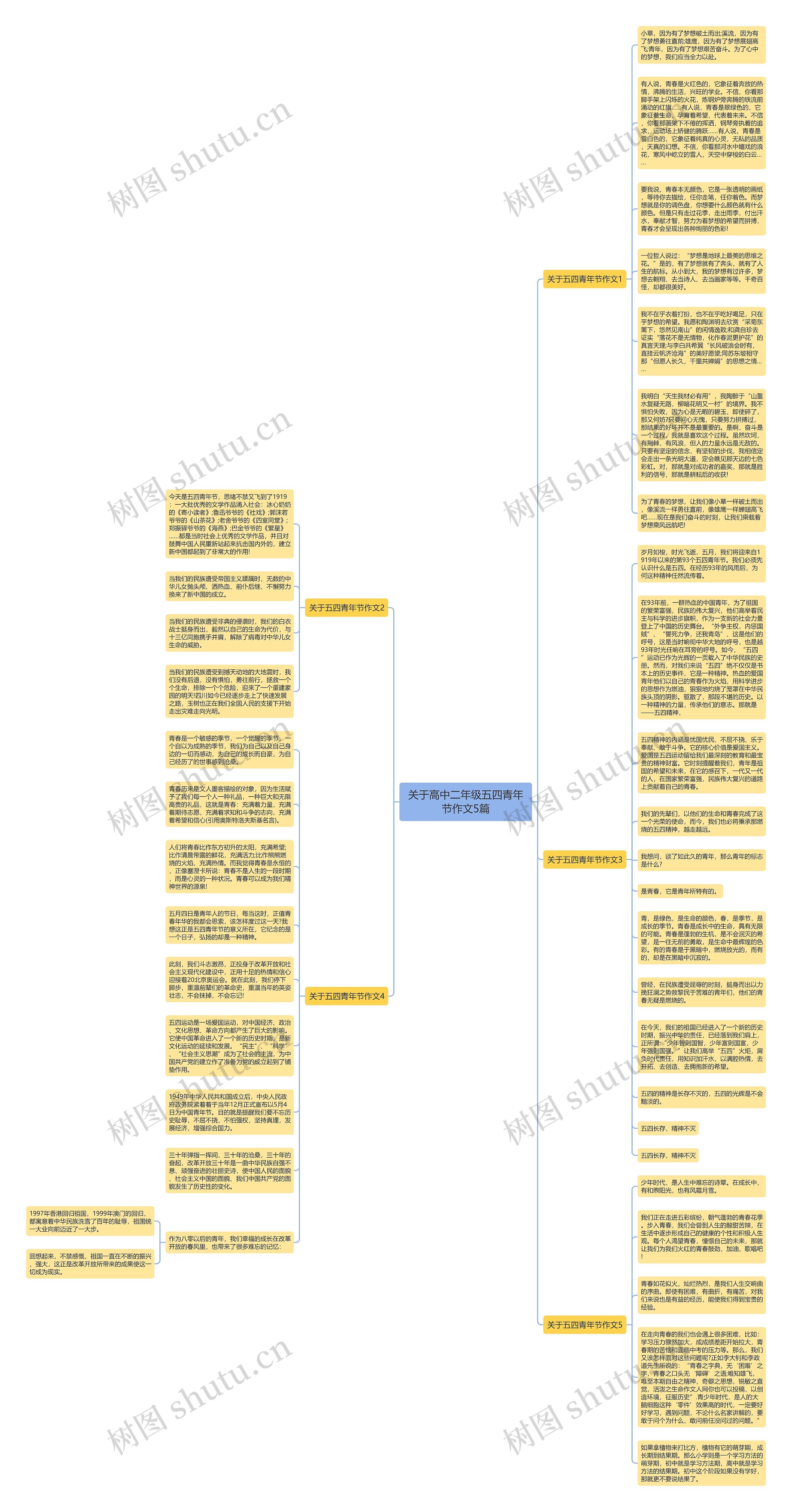 关于高中二年级五四青年节作文5篇思维导图