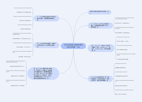 2022年英语六级语法常考知识点讲解：only