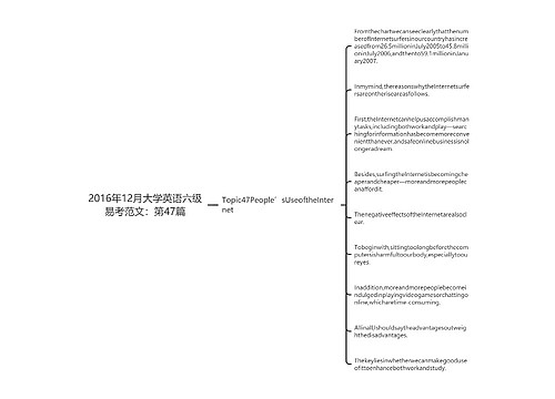 2016年12月大学英语六级易考范文：第47篇