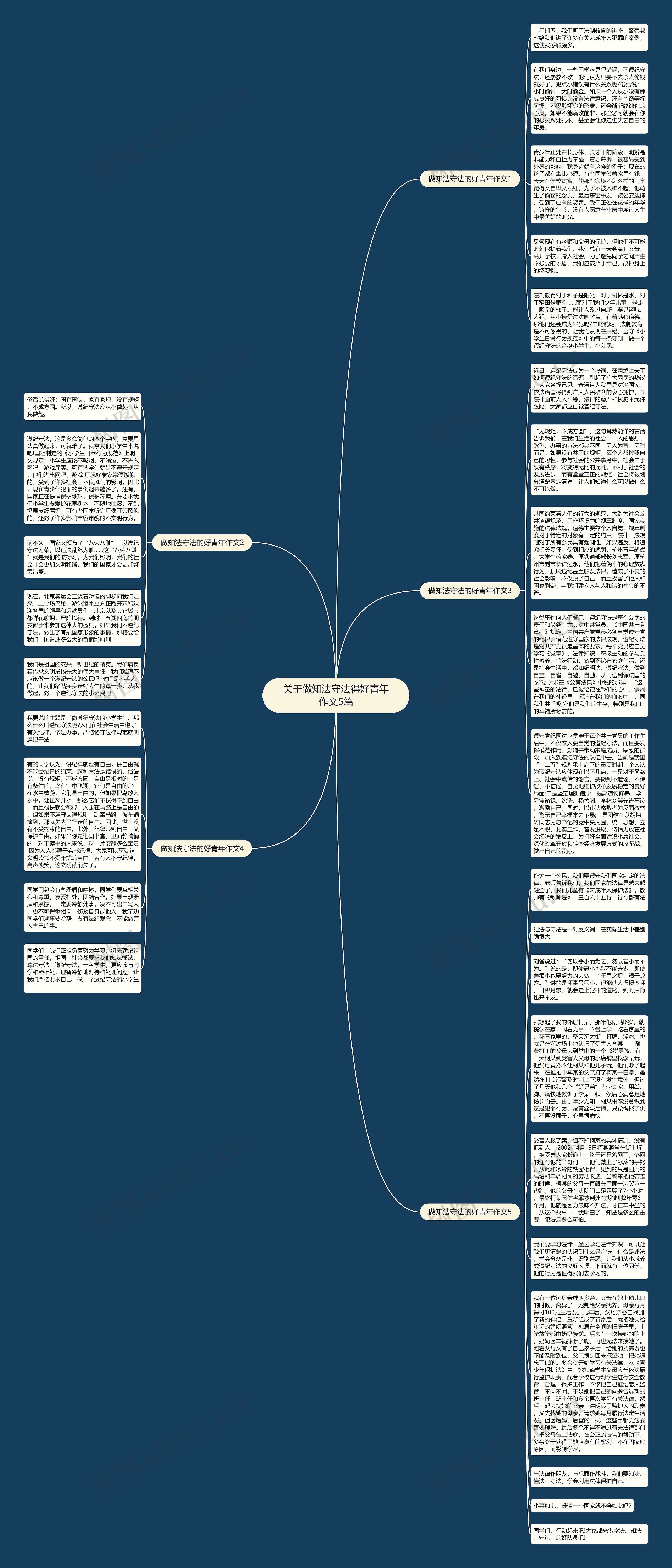 关于做知法守法得好青年作文5篇思维导图