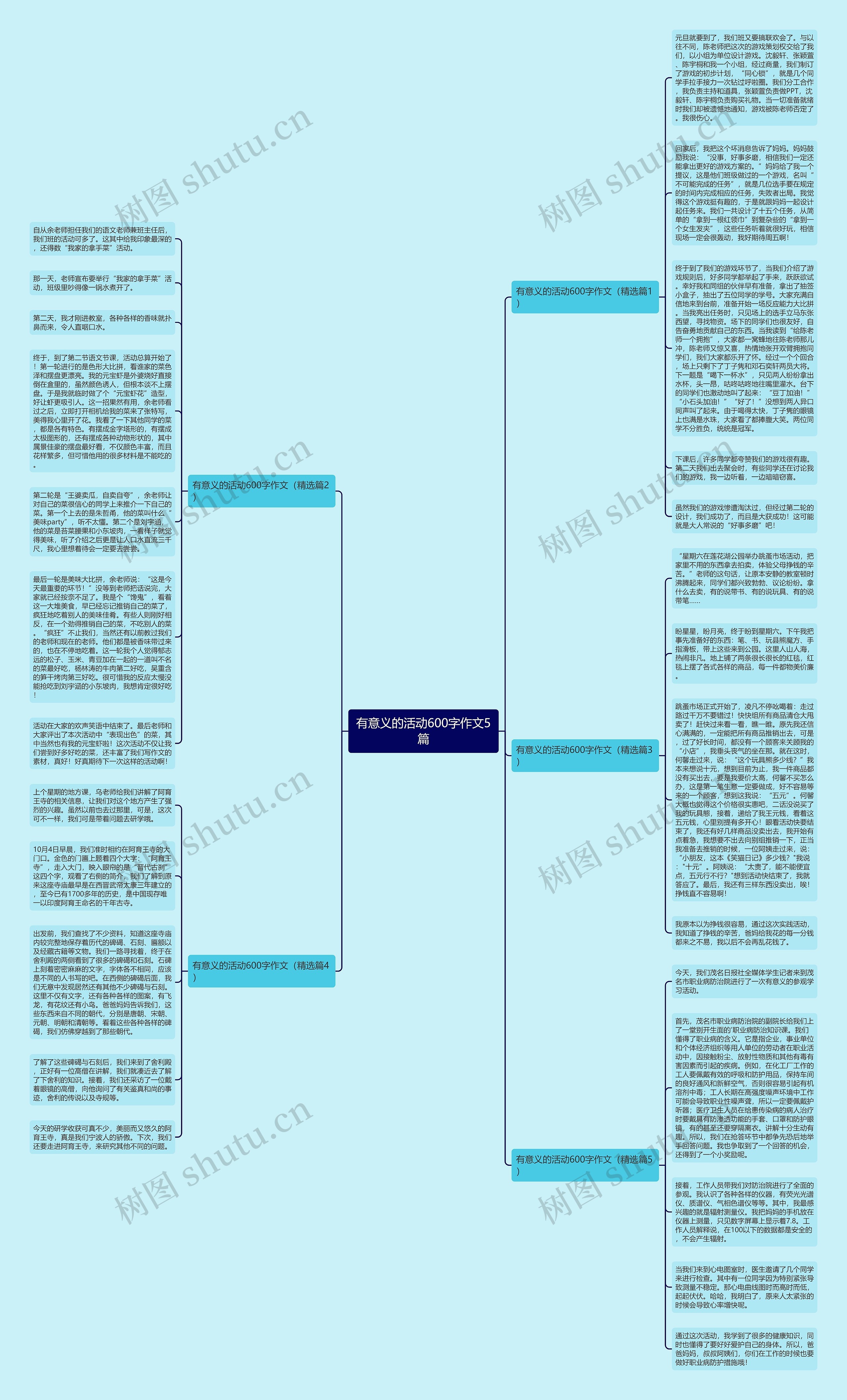 有意义的活动600字作文5篇思维导图