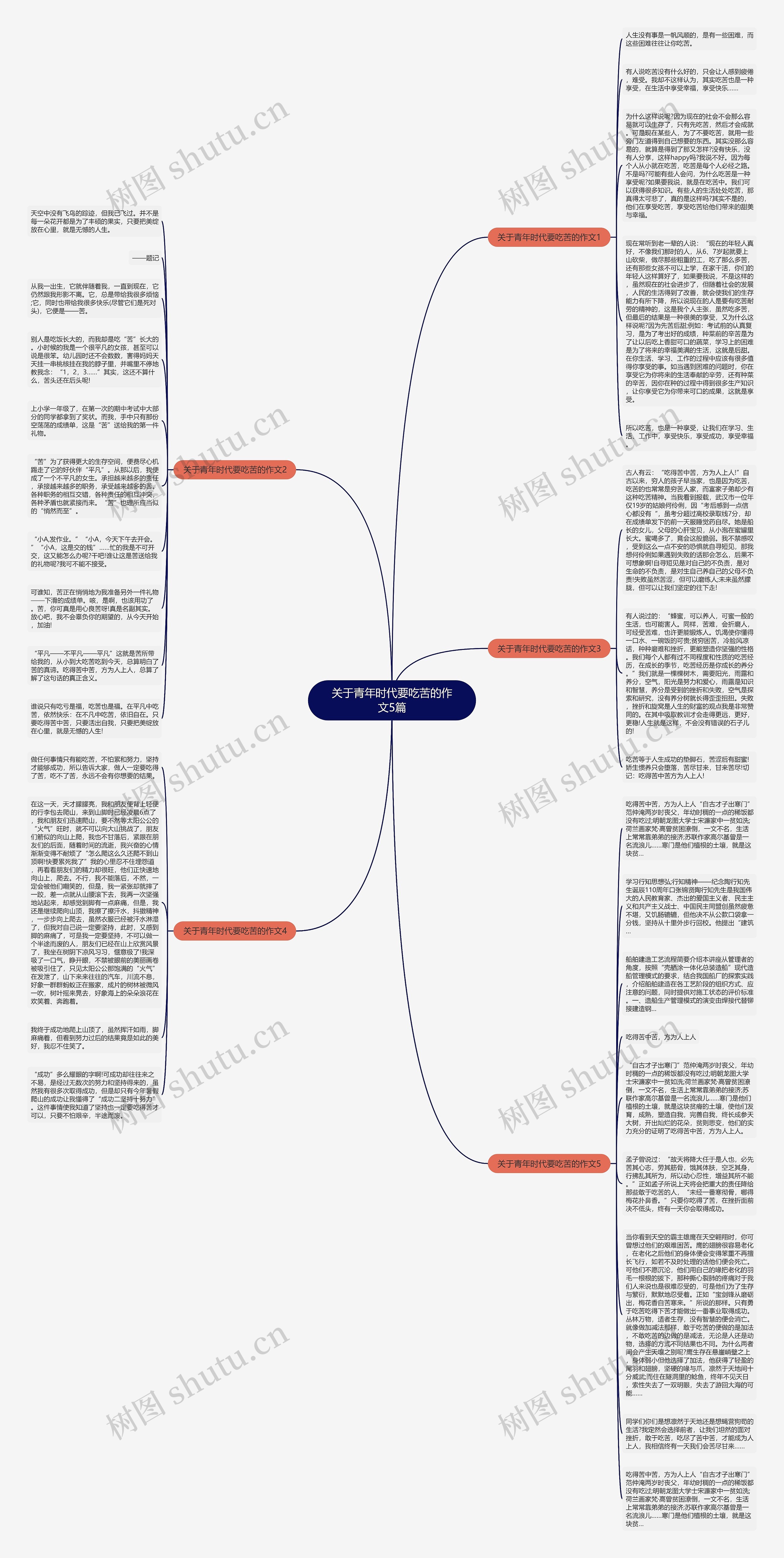 关于青年时代要吃苦的作文5篇思维导图