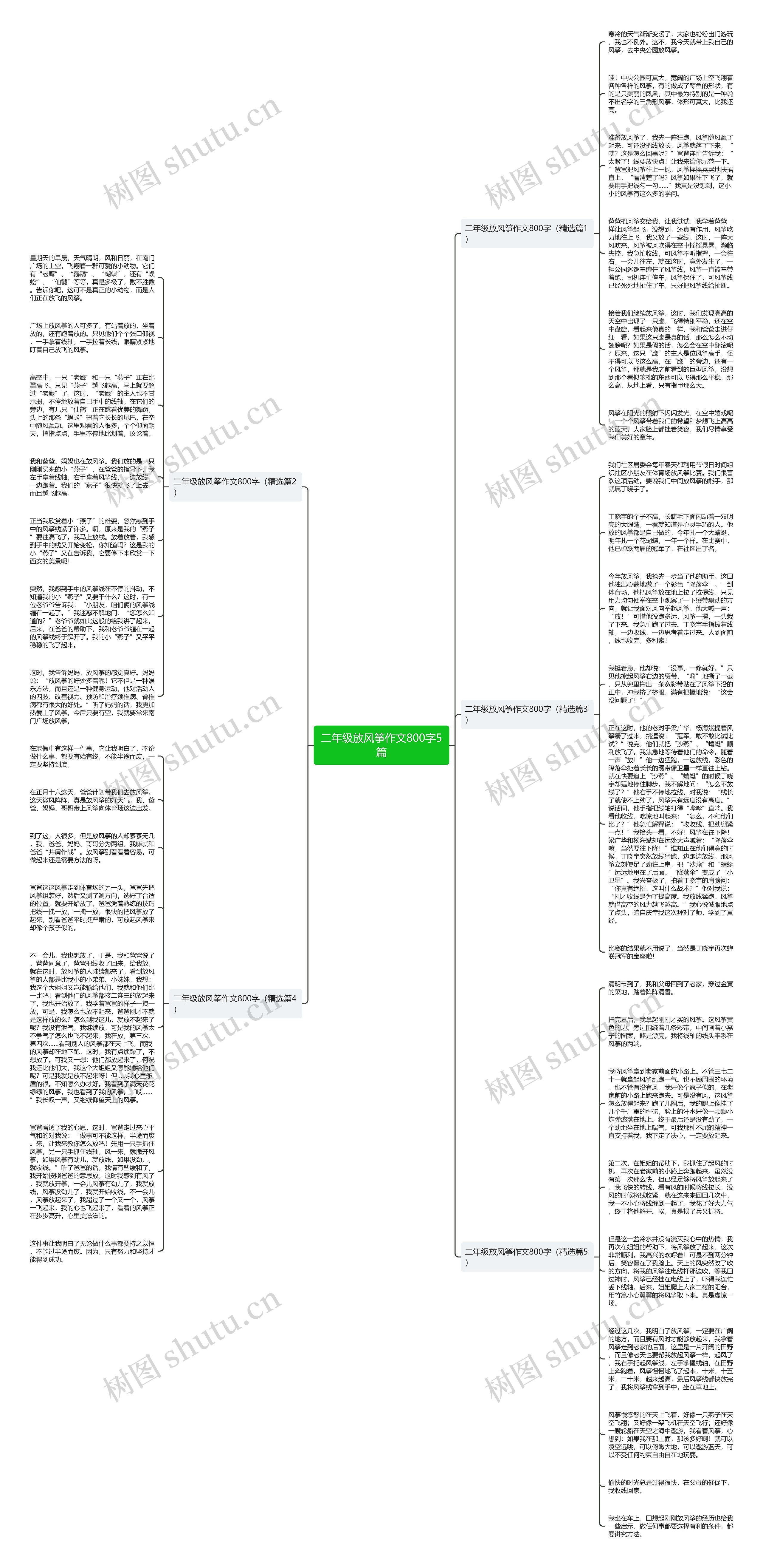 二年级放风筝作文800字5篇思维导图高清图 二年级放风筝作文800字5篇思维导图