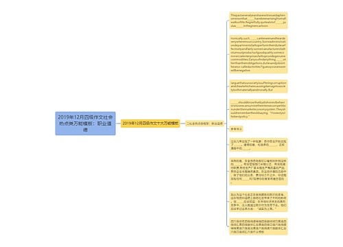 2019年12月四级作文社会热点类万能模板：职业道德