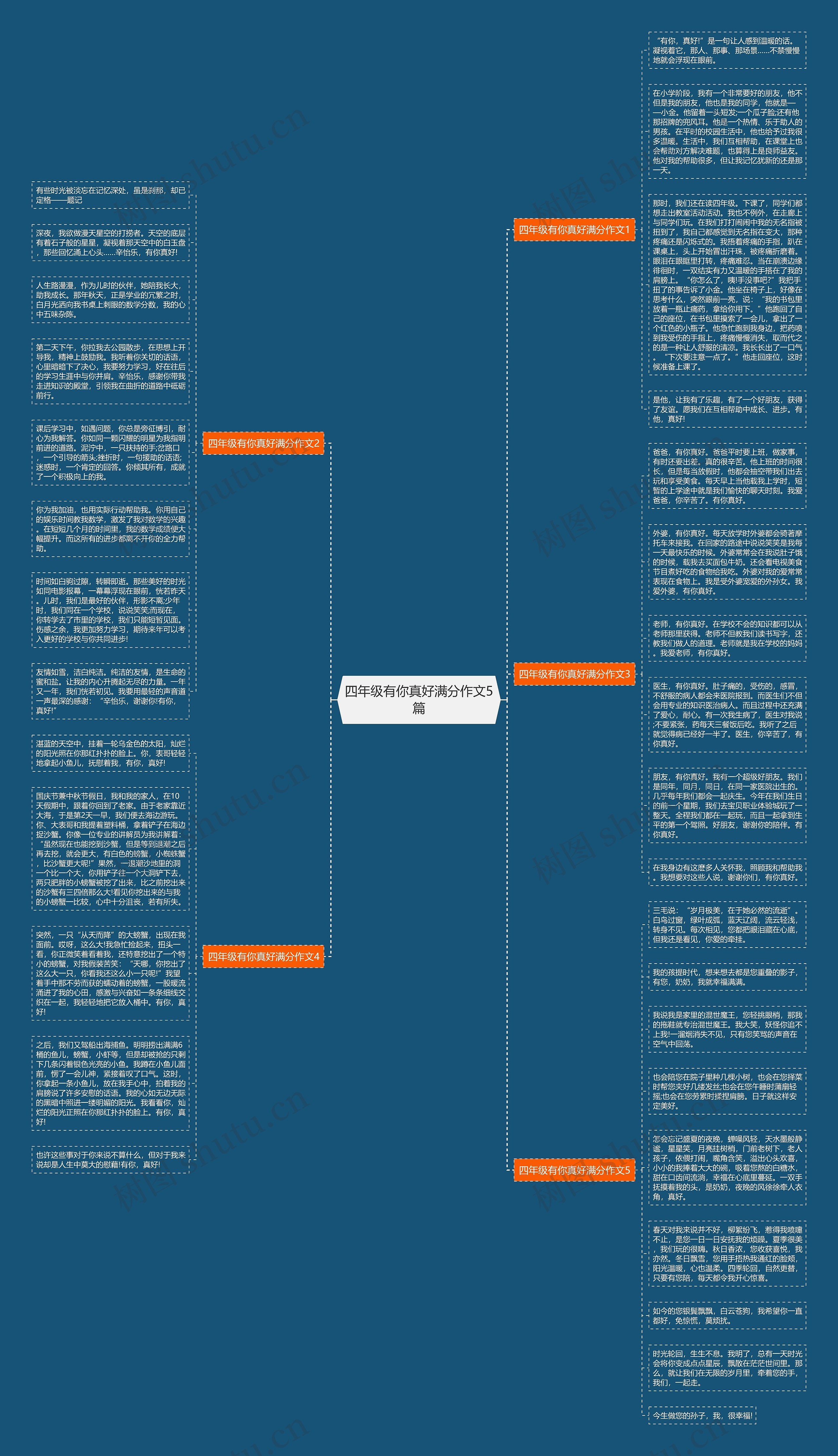 四年级有你真好满分作文5篇思维导图