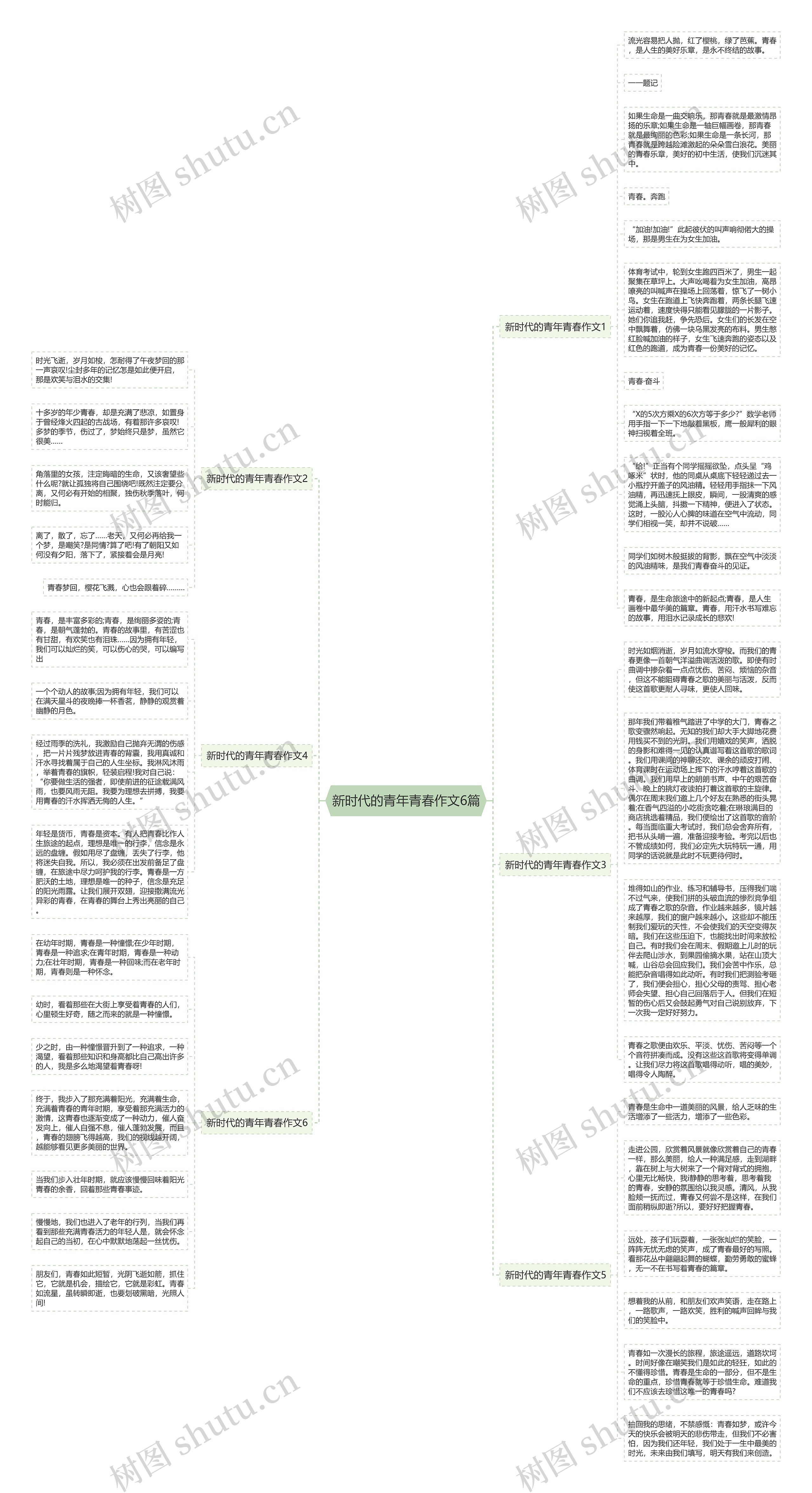 新时代的青年青春作文6篇思维导图